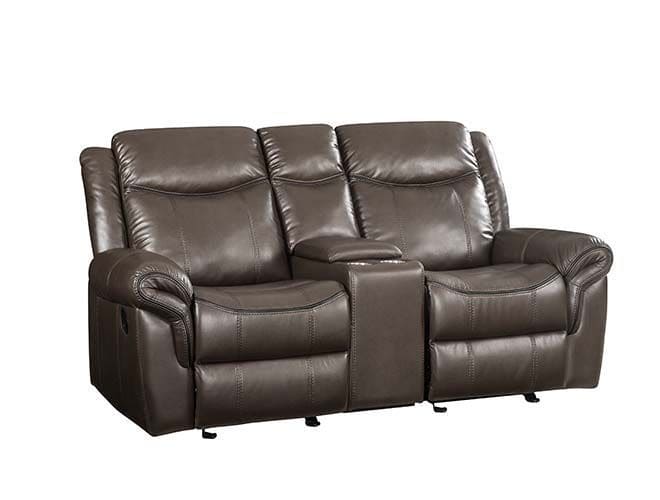 ACME Lydia Motion Loveseat w/Console, Brown Leather Aire LV00655