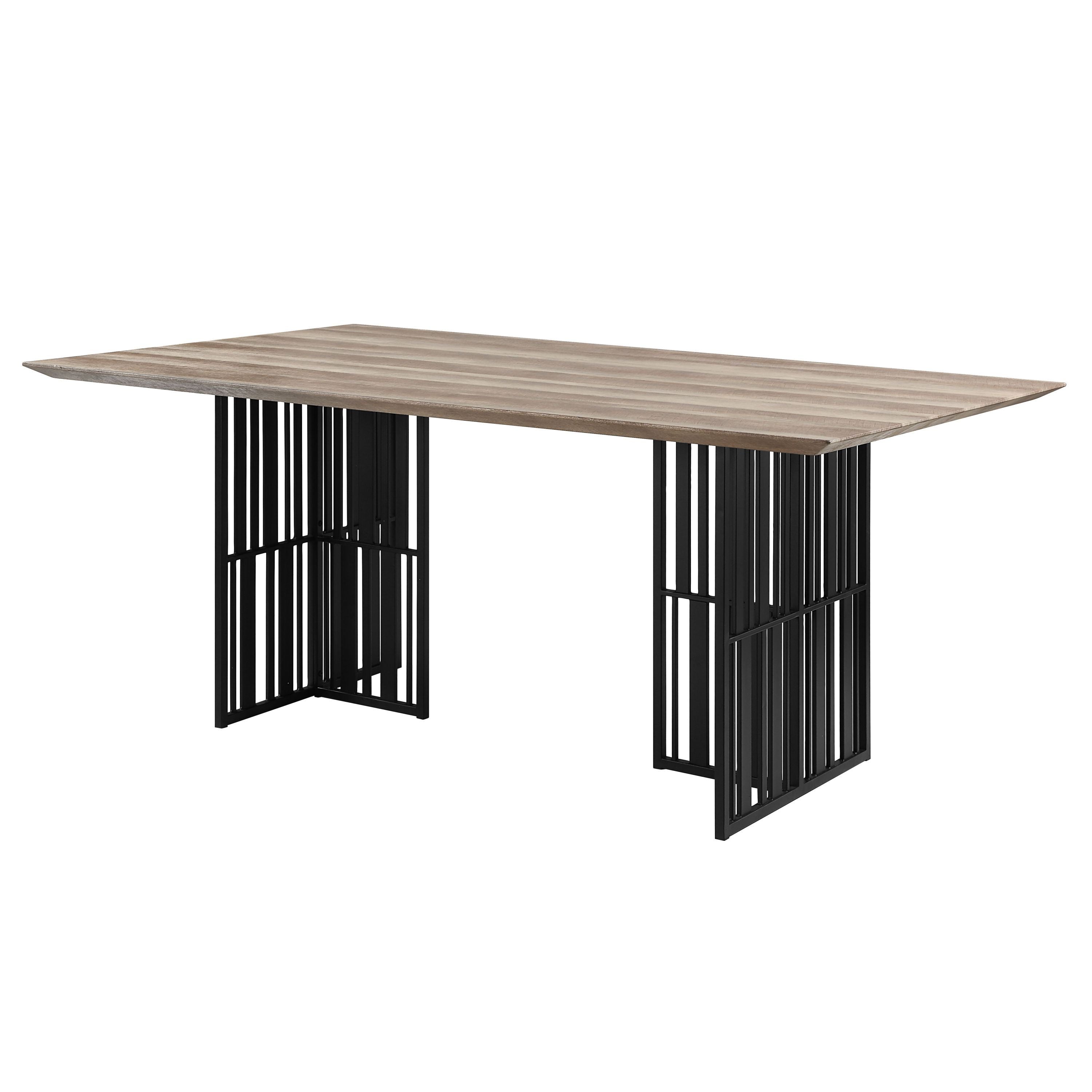 ACME Zudora Dining Table, Antique Oak & Black Finish DN01757