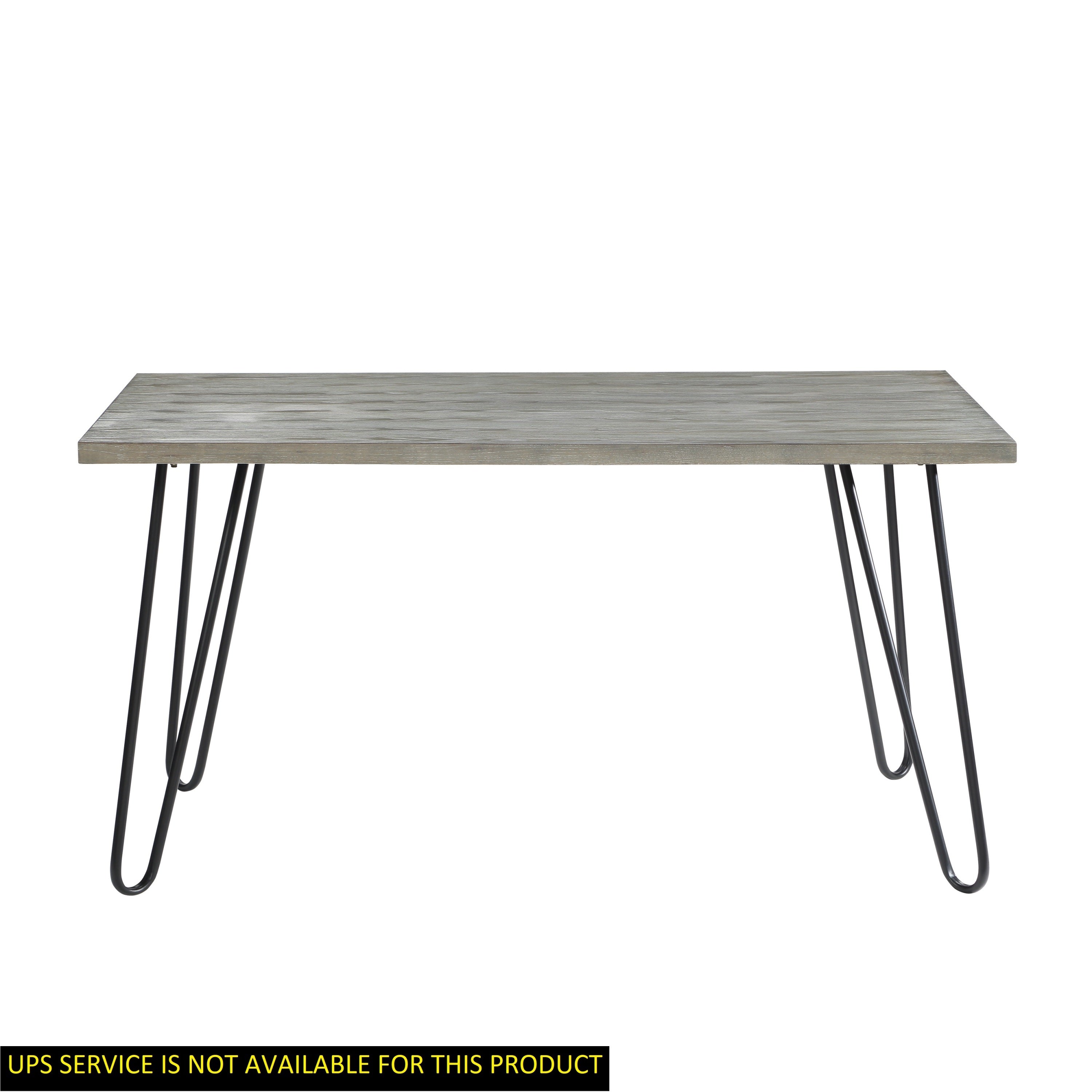 Modern Sleek Design Dining Table 1pc Light Gray Wooden Top Black Finish Metal Legs Dining Furniture