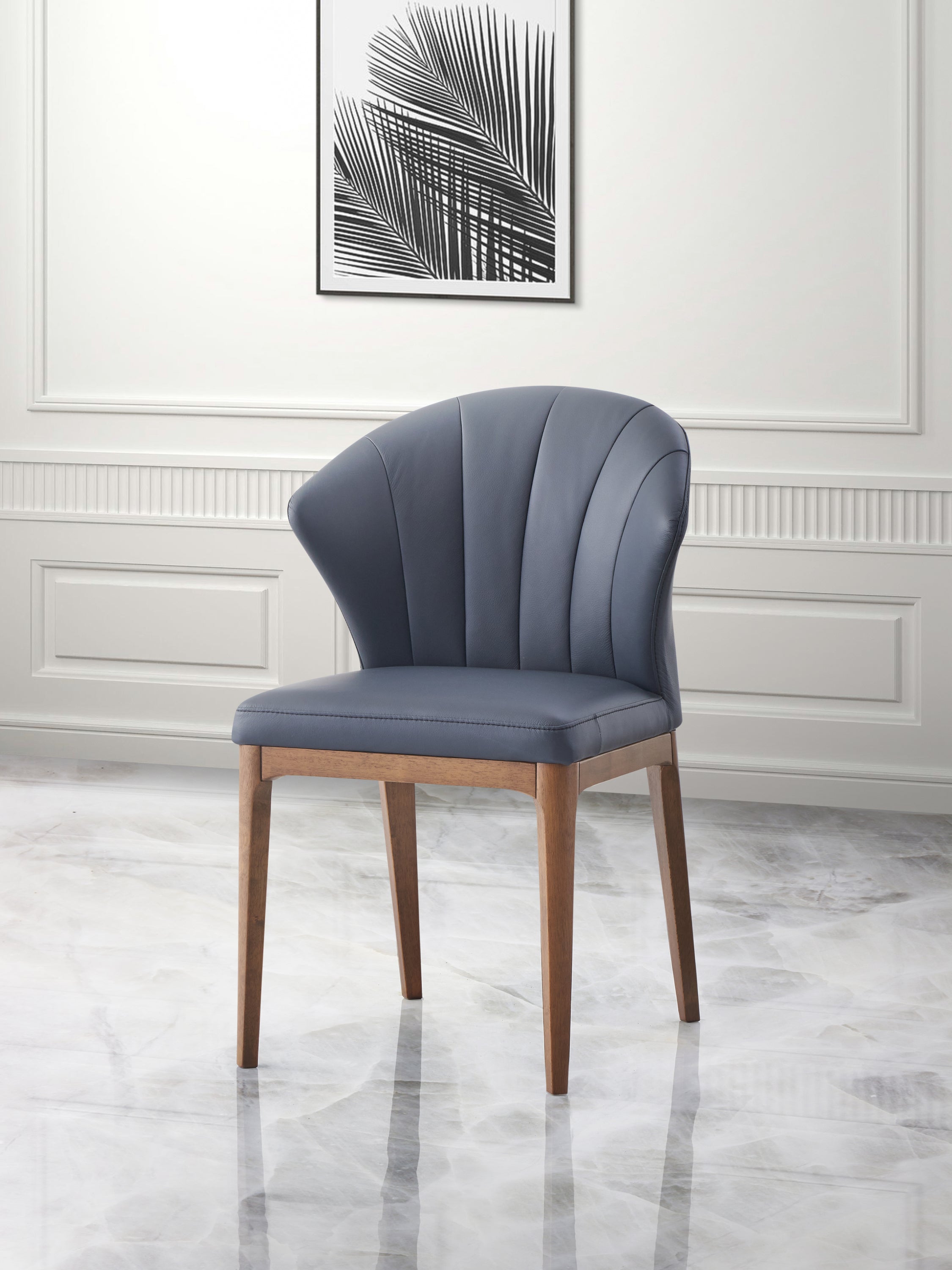 ACME Seraphyne Side Chair (Set-2), Slate Leather & Walnut Finish DN02402