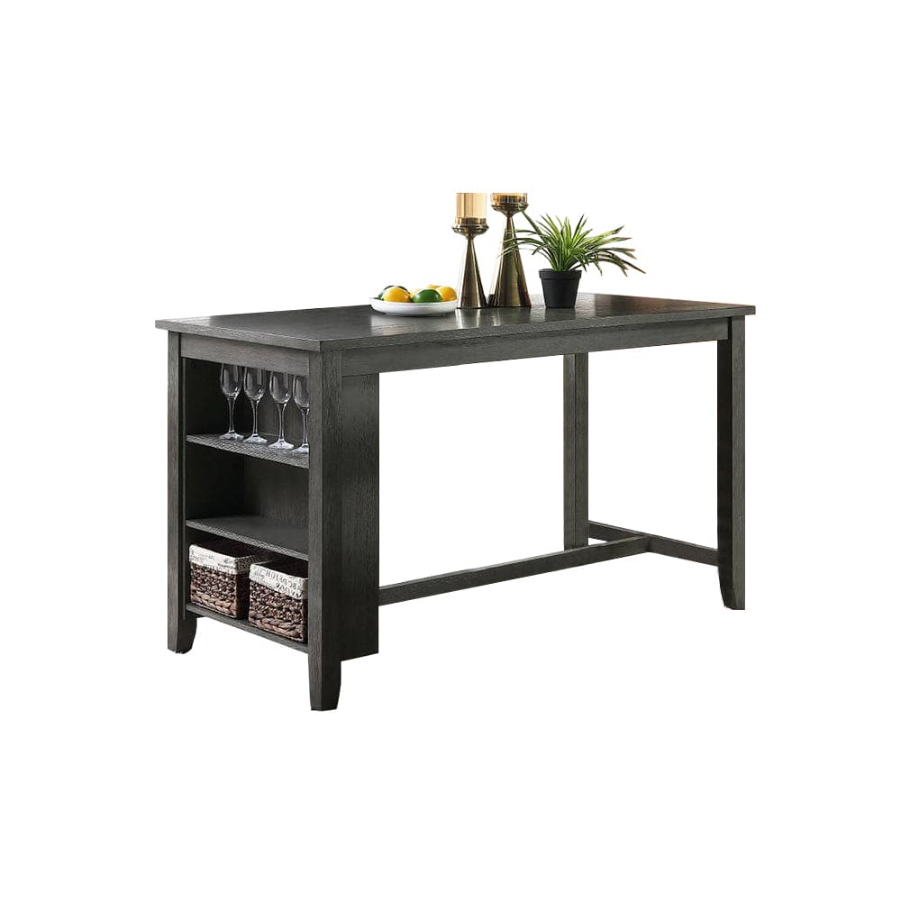 Rectangle Wooden Counter Height Dining Table with Storage in Black