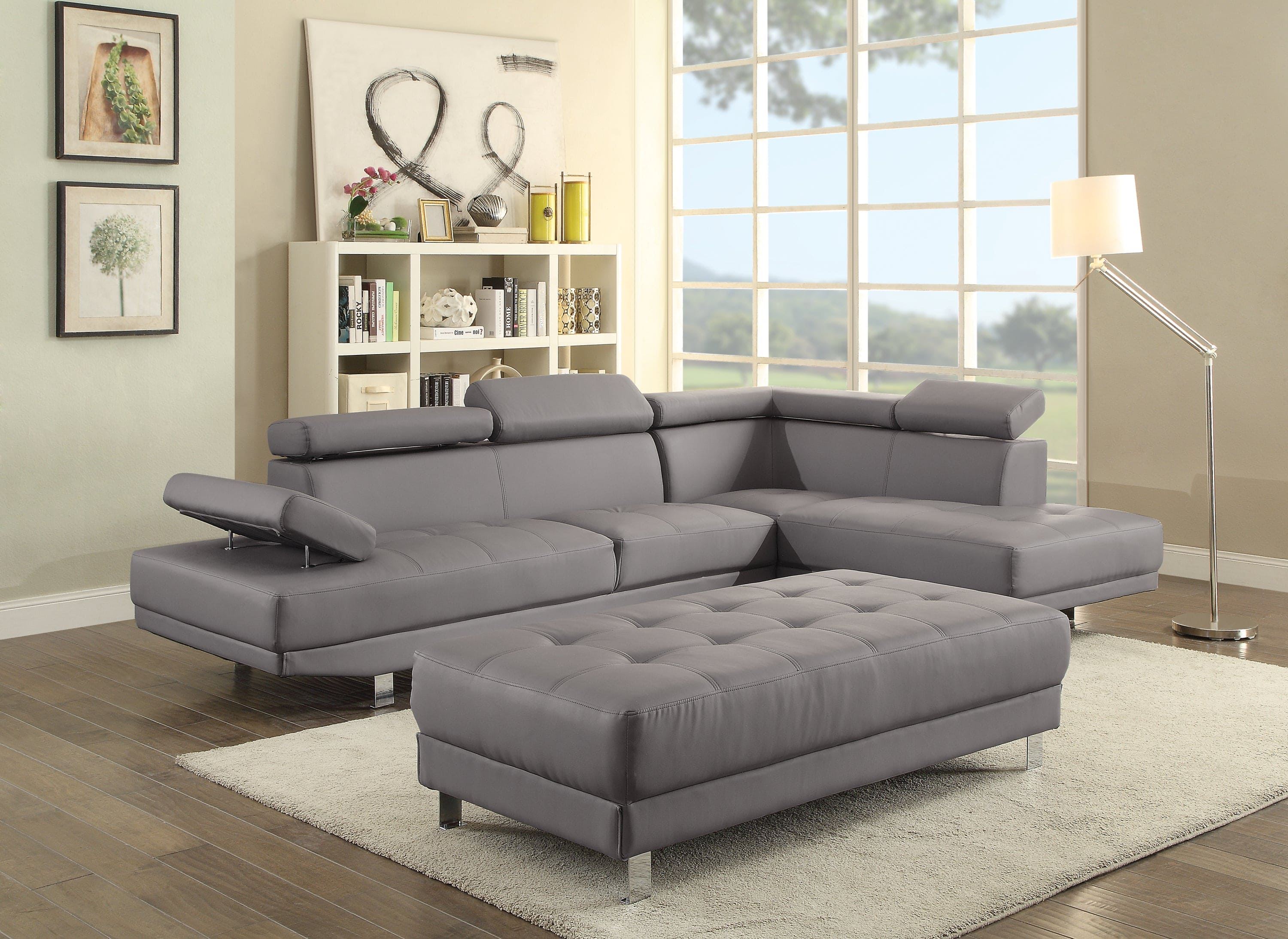 Glory Furniture Riveredge G452-SC Sectional  ( 2 Boxes) , GRAY