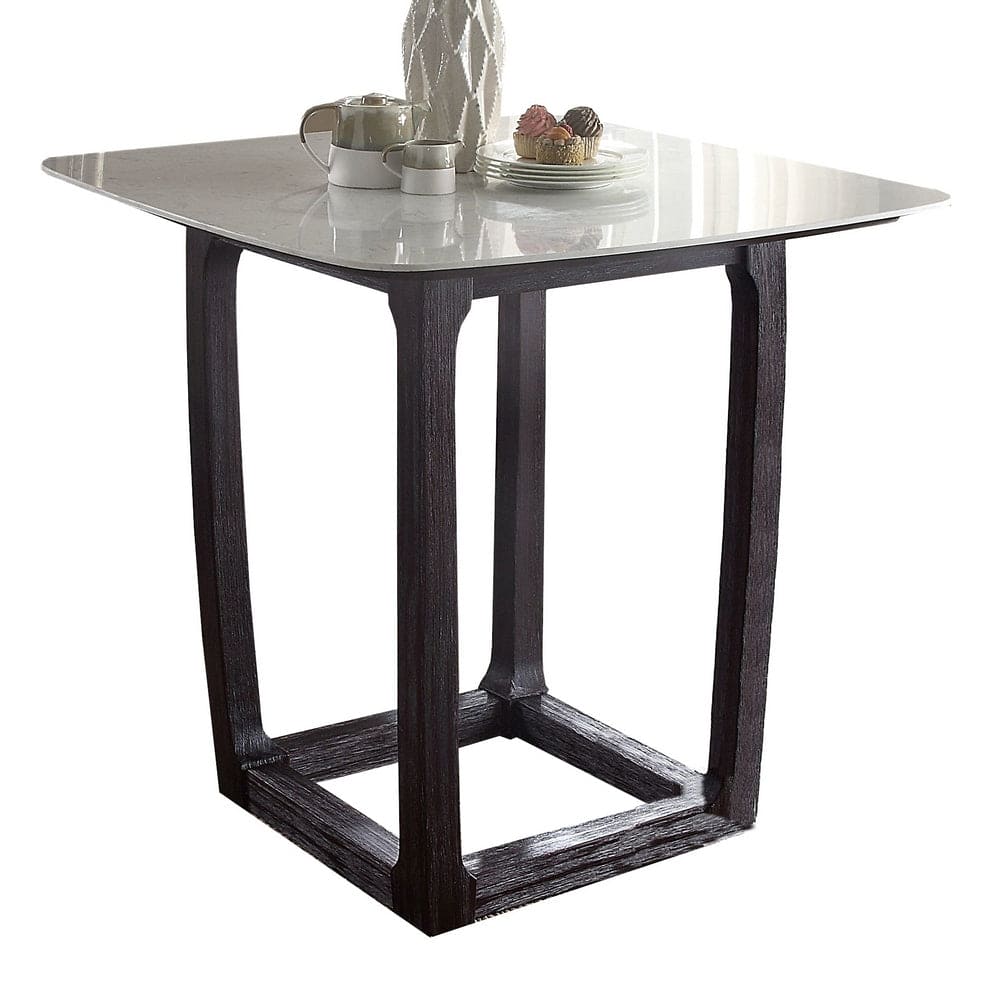 ACME Razo Counter Height Table, Marble & Weathered Espresso 72935