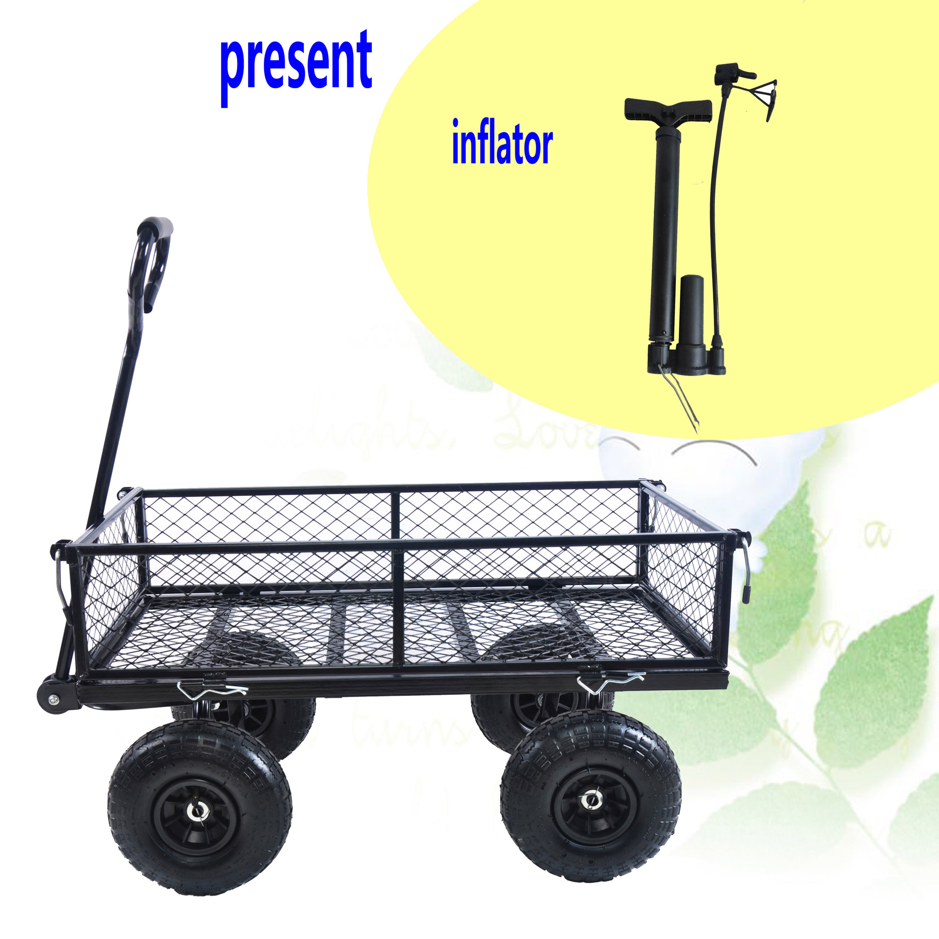 Wagon Cart Garden cart trucks make it easier to transport firewood TC1840BKG