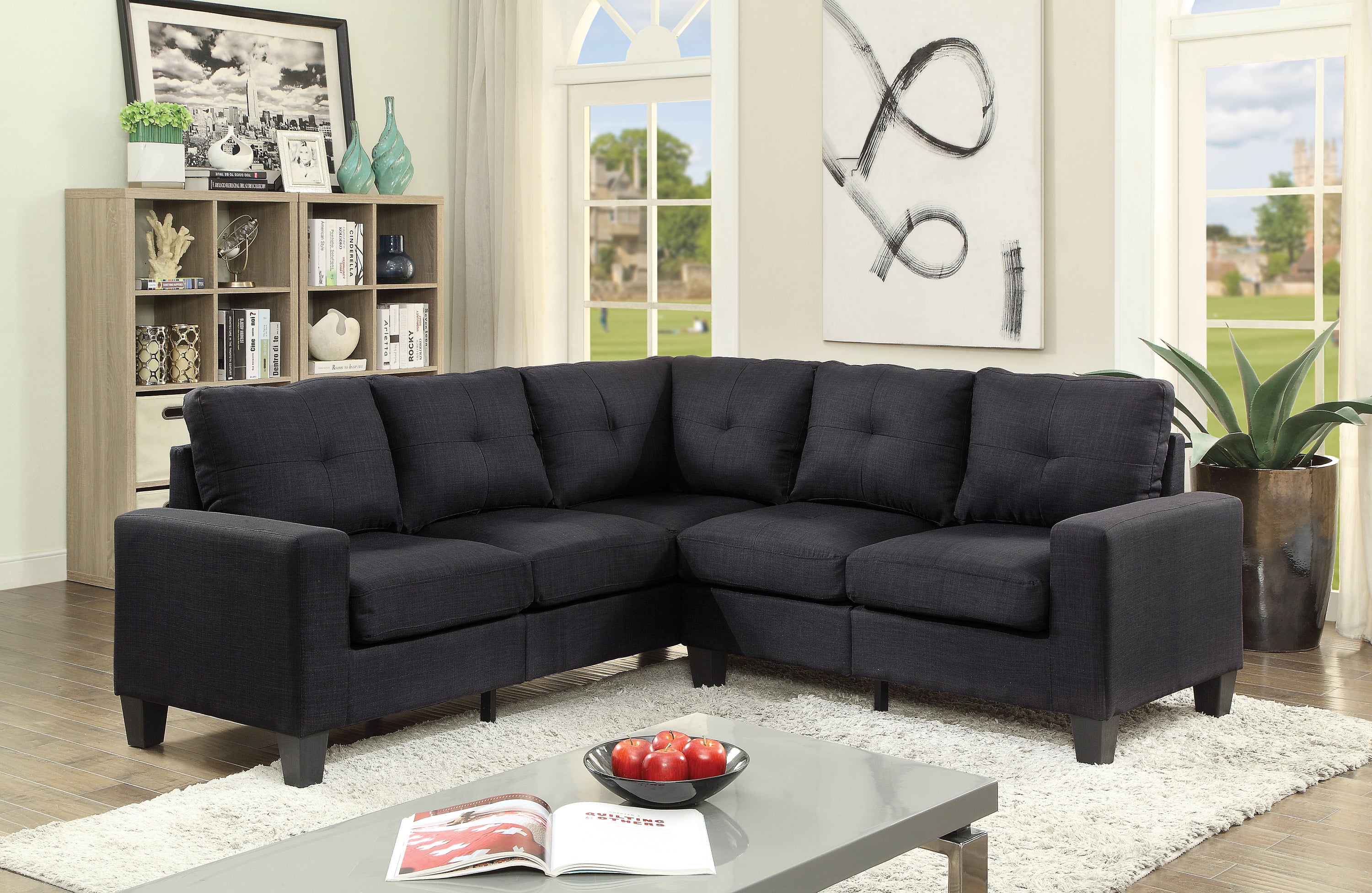 Glory Furniture Newbury G475B-SC Sectional, BLACK