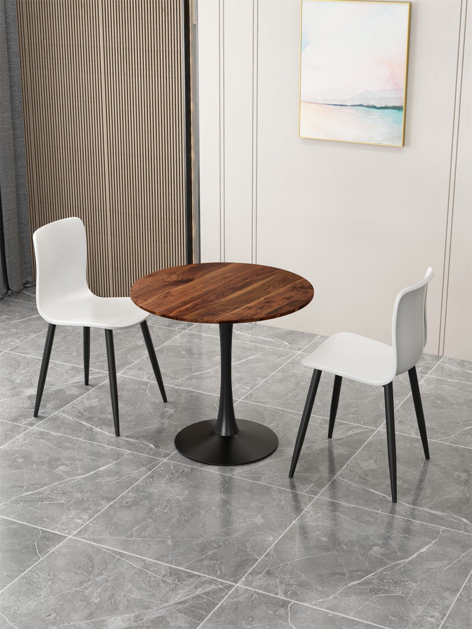 TULIP DINING TABLE ,ROUND, 80cm Nature Wood, 1pc per ctn