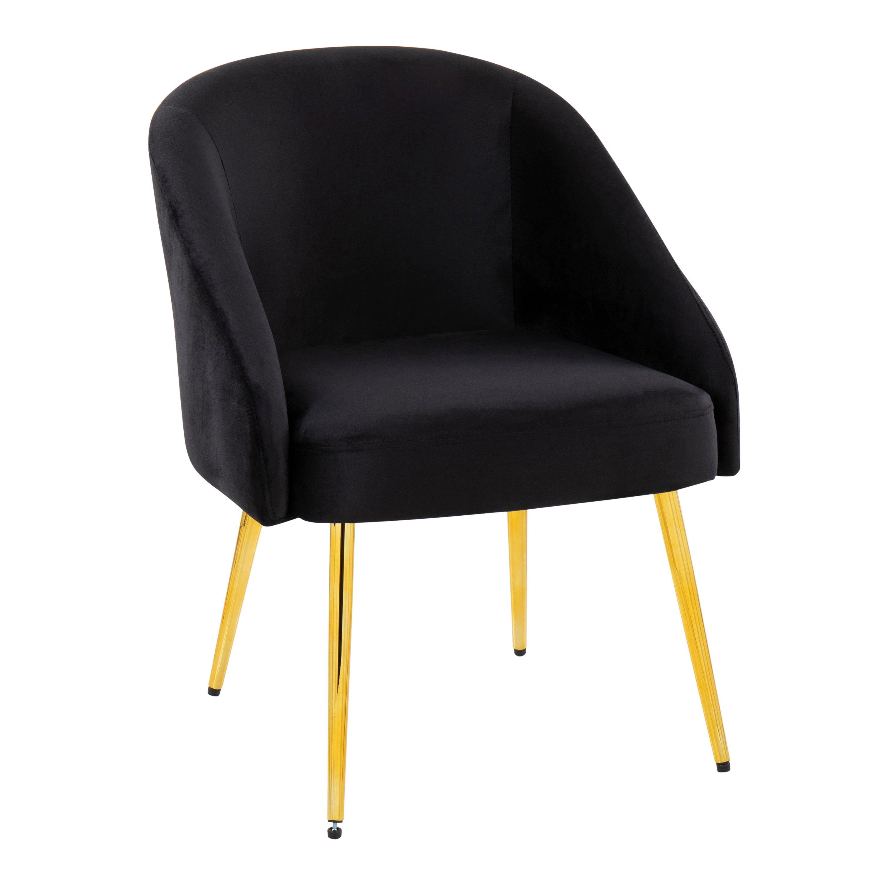 Shiraz Contemporary/Glam Chair in Gold Metal and Black Velvet by LumiSource