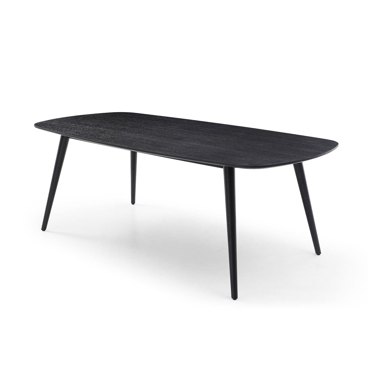 86.61inch Modern mid-Century Dining Table Rectangular Table Balck oak