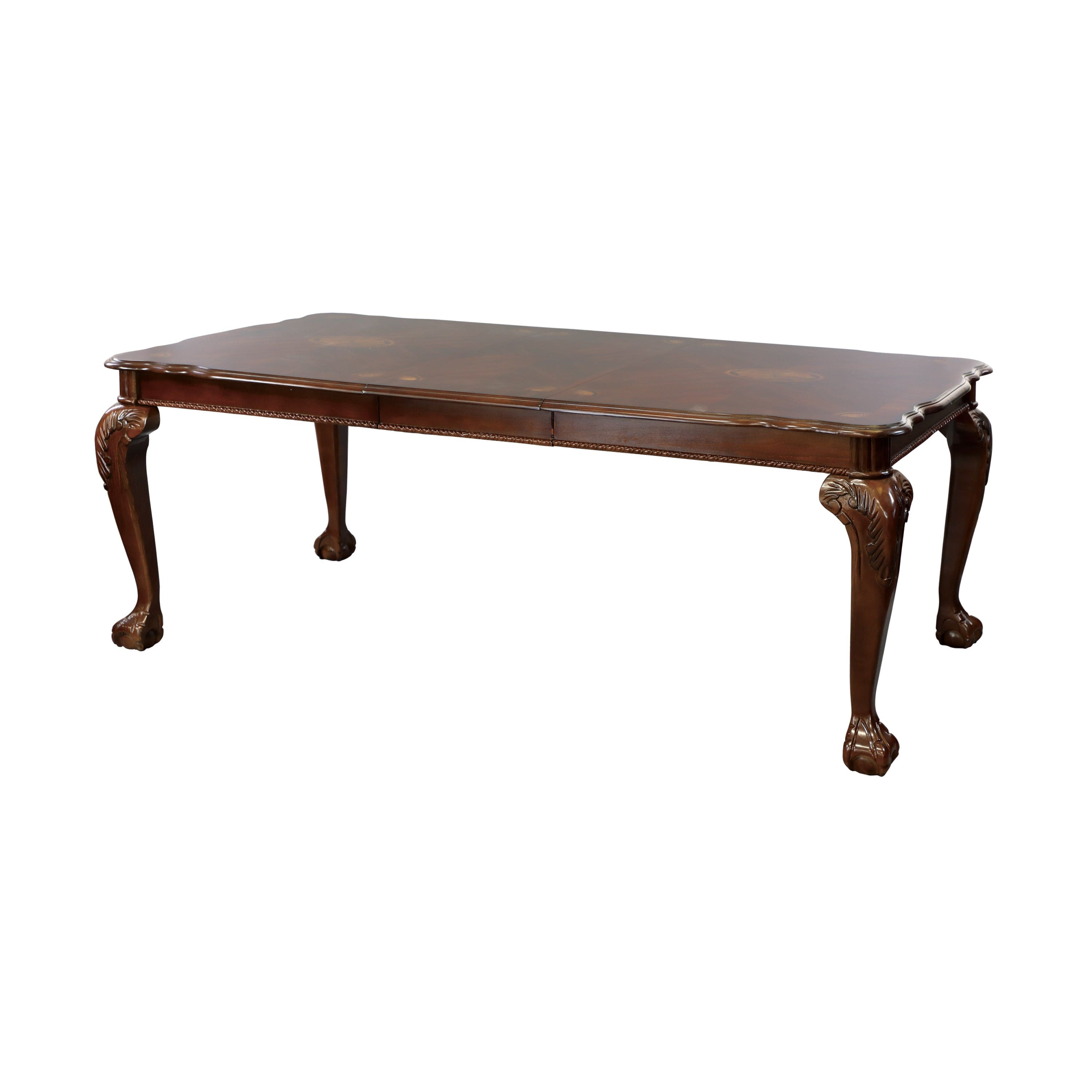 Elegant Design Dark Cherry Finish Dining Table with Removable Extension Leaf Cherry Veneer Wood Dining Furniture