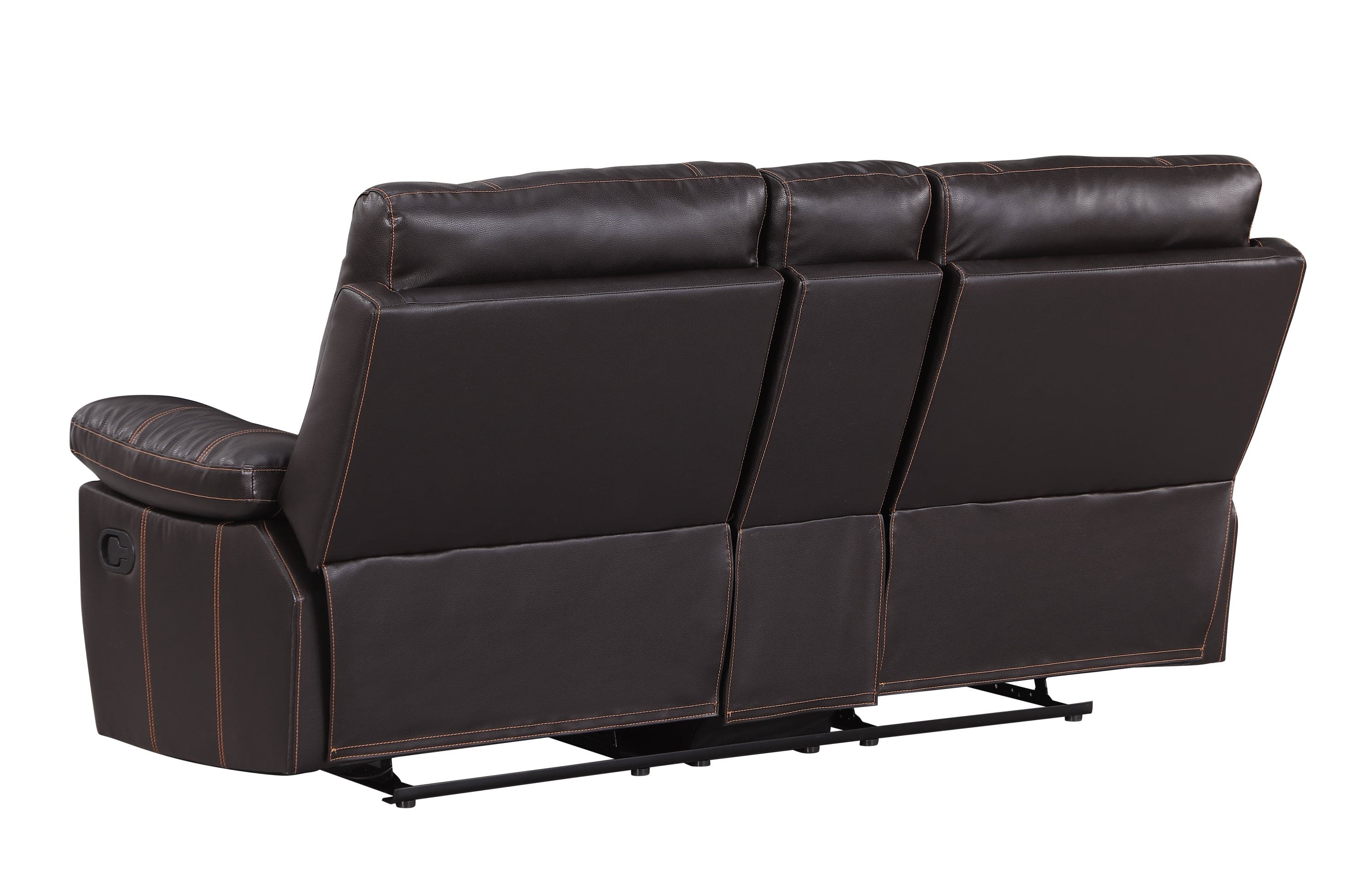 Global United Leather-Air Recliining  Console Loveseat