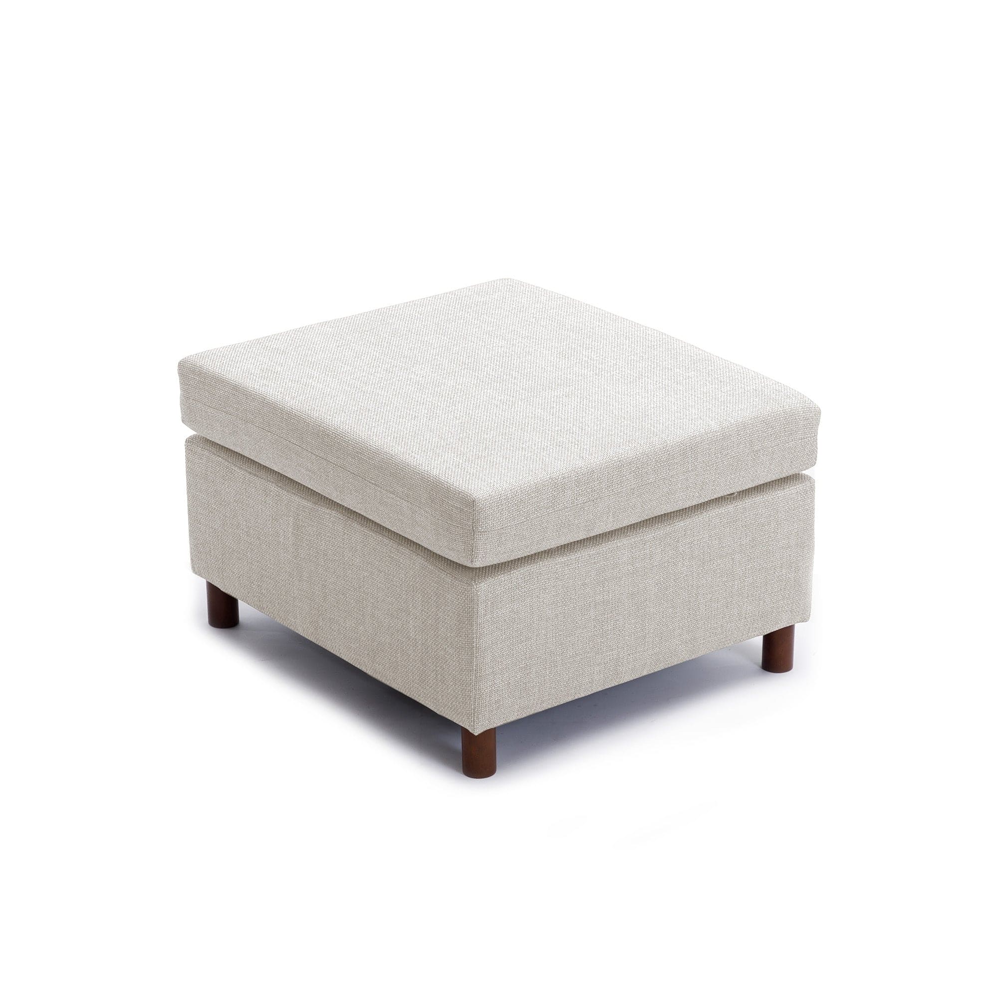 Single Movable Ottoman for Modular Sectional Sofa Couch Without Storage Function, Ottoman Cushion Covers Non-removable and Non-Washable,Cream