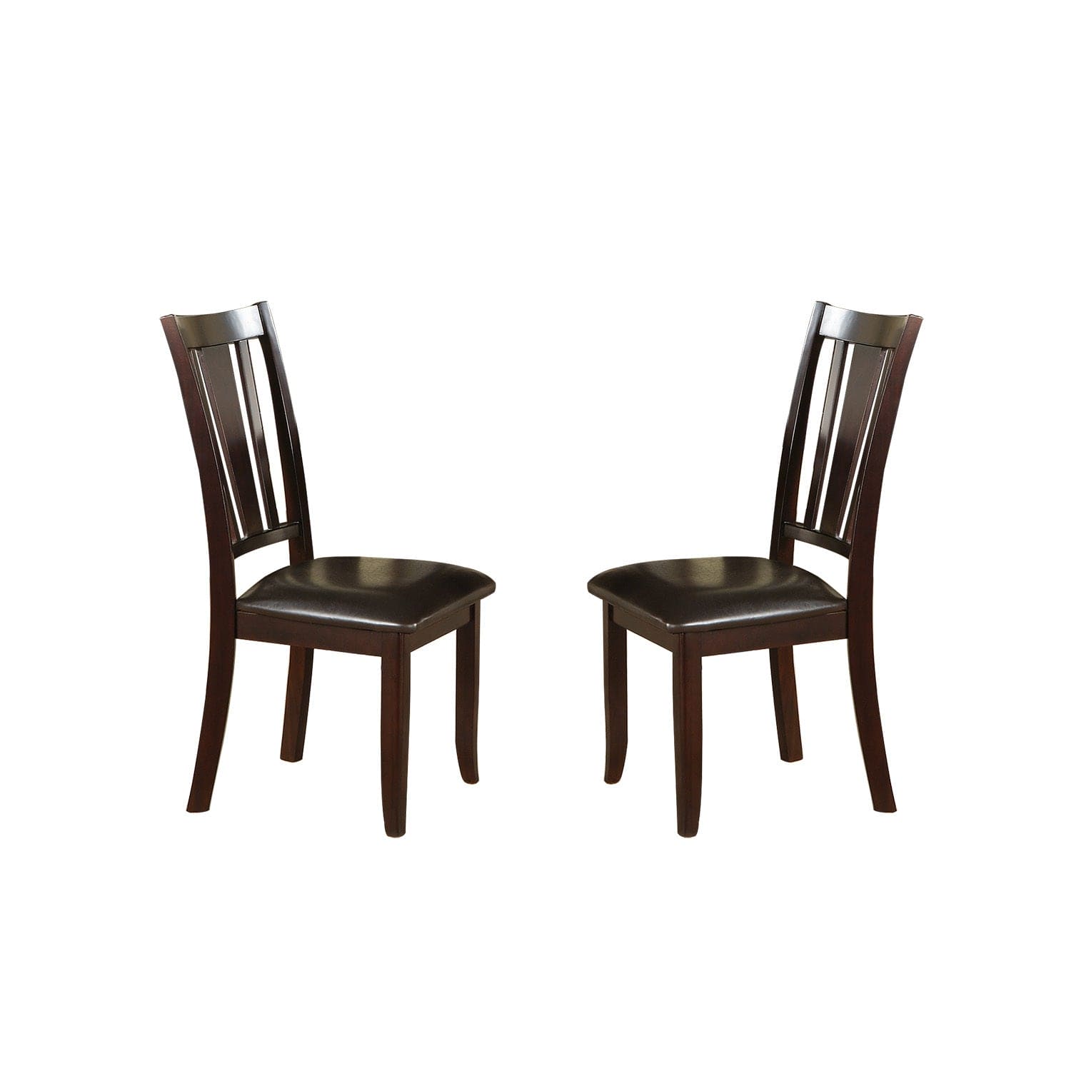 Charlton Slat Back Dining Side Chairs in Espresso, Set of 2