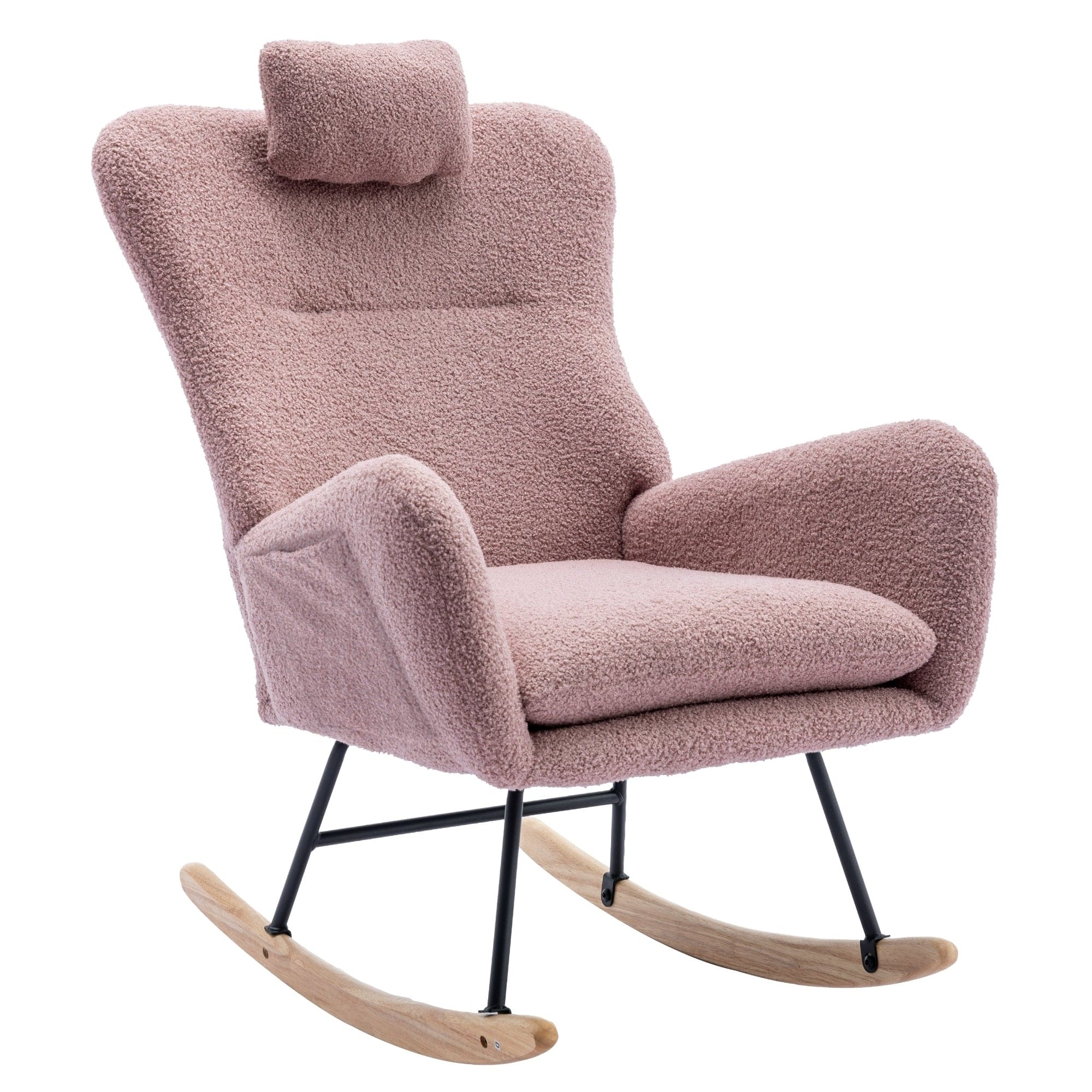 35.5 inch Rocking Chair with Pocket, (pink)