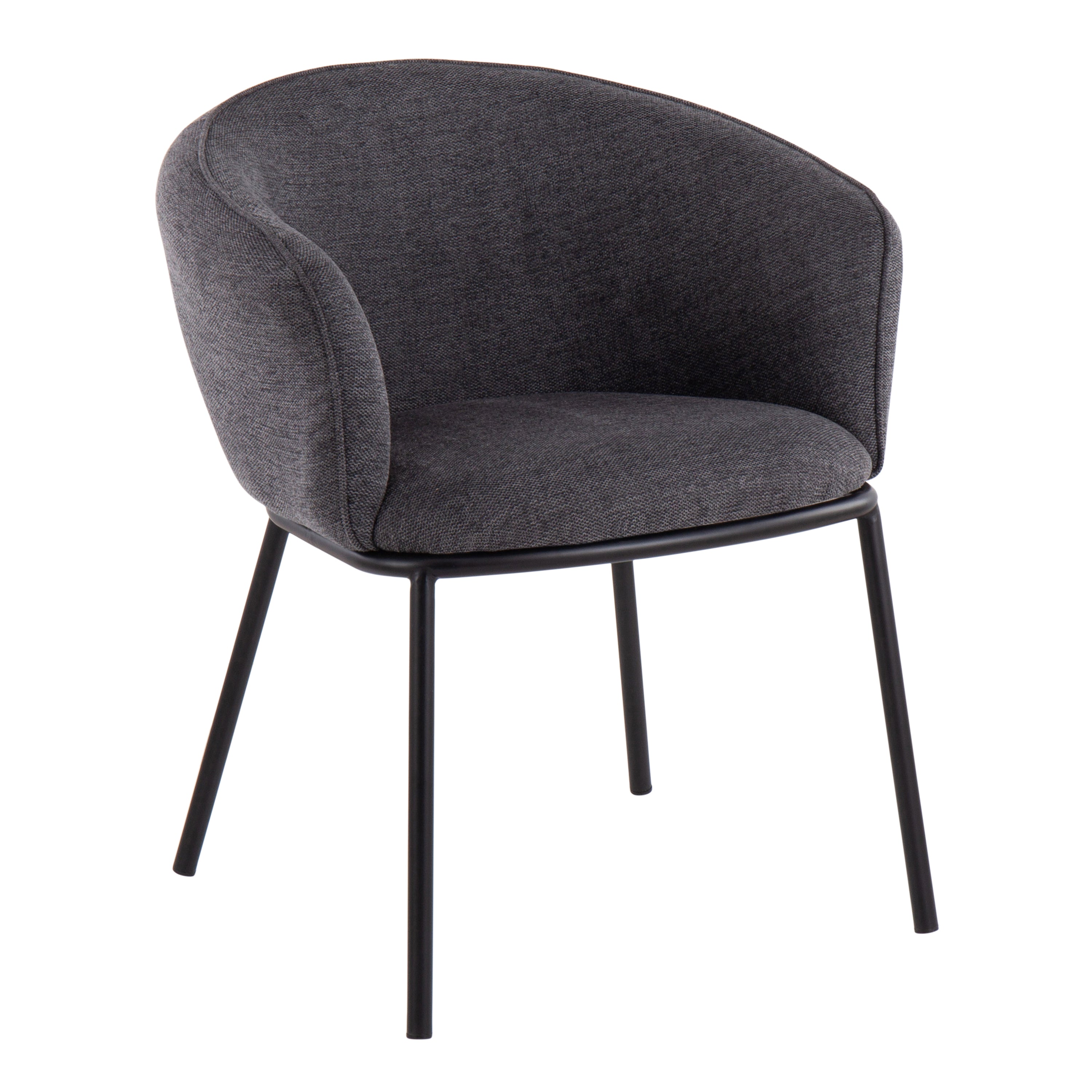 Ashland Contemporary Chair in Black Steel and Charcoal Fabric by LumiSource