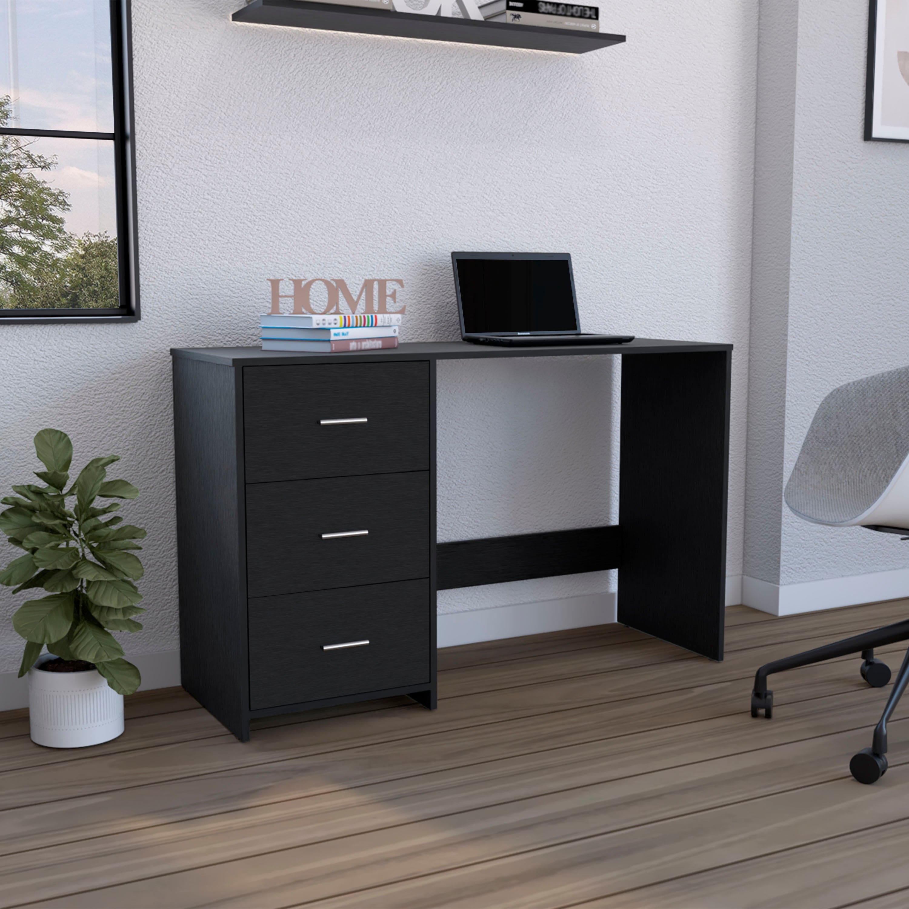 Writting Desk Riverside,Three Drawers, Black Wengue Finish