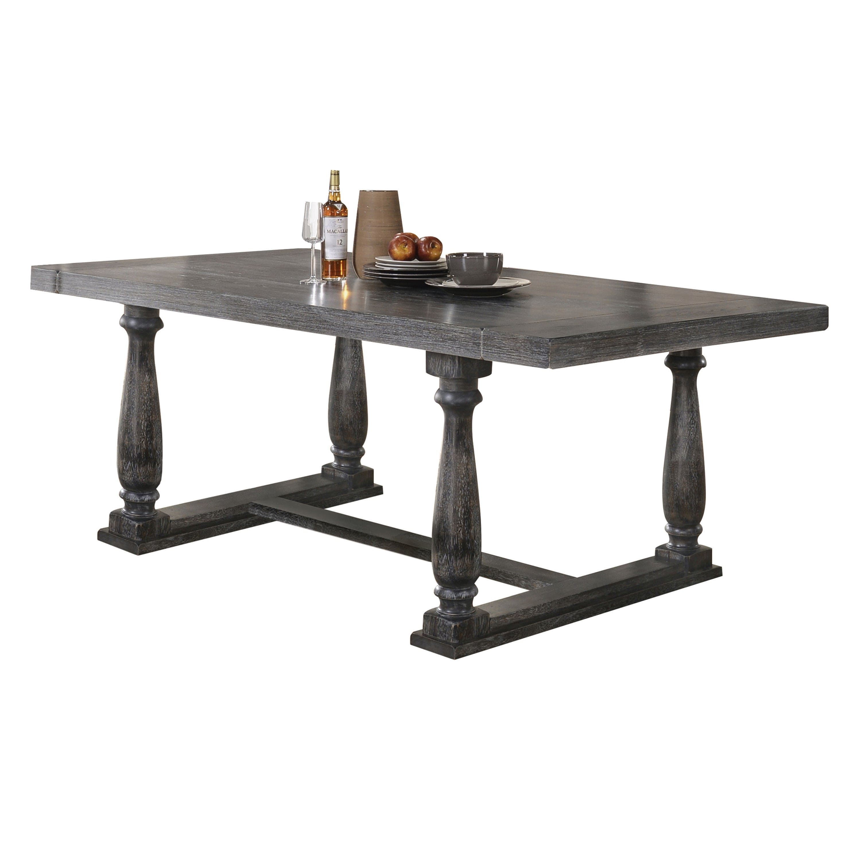 ACME Bernard Dining Table, Weathered Gray Oak 66190