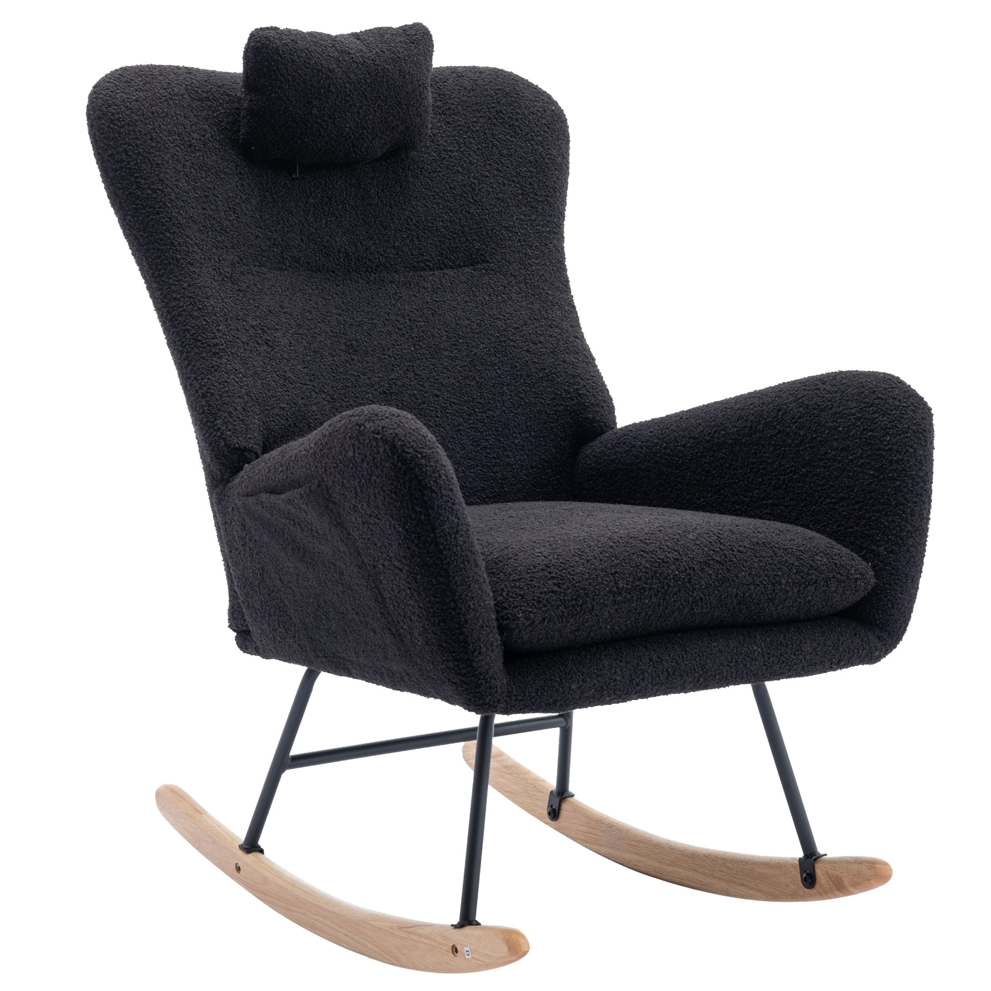 35.5 inch Rocking Chair with Pocket, (black)