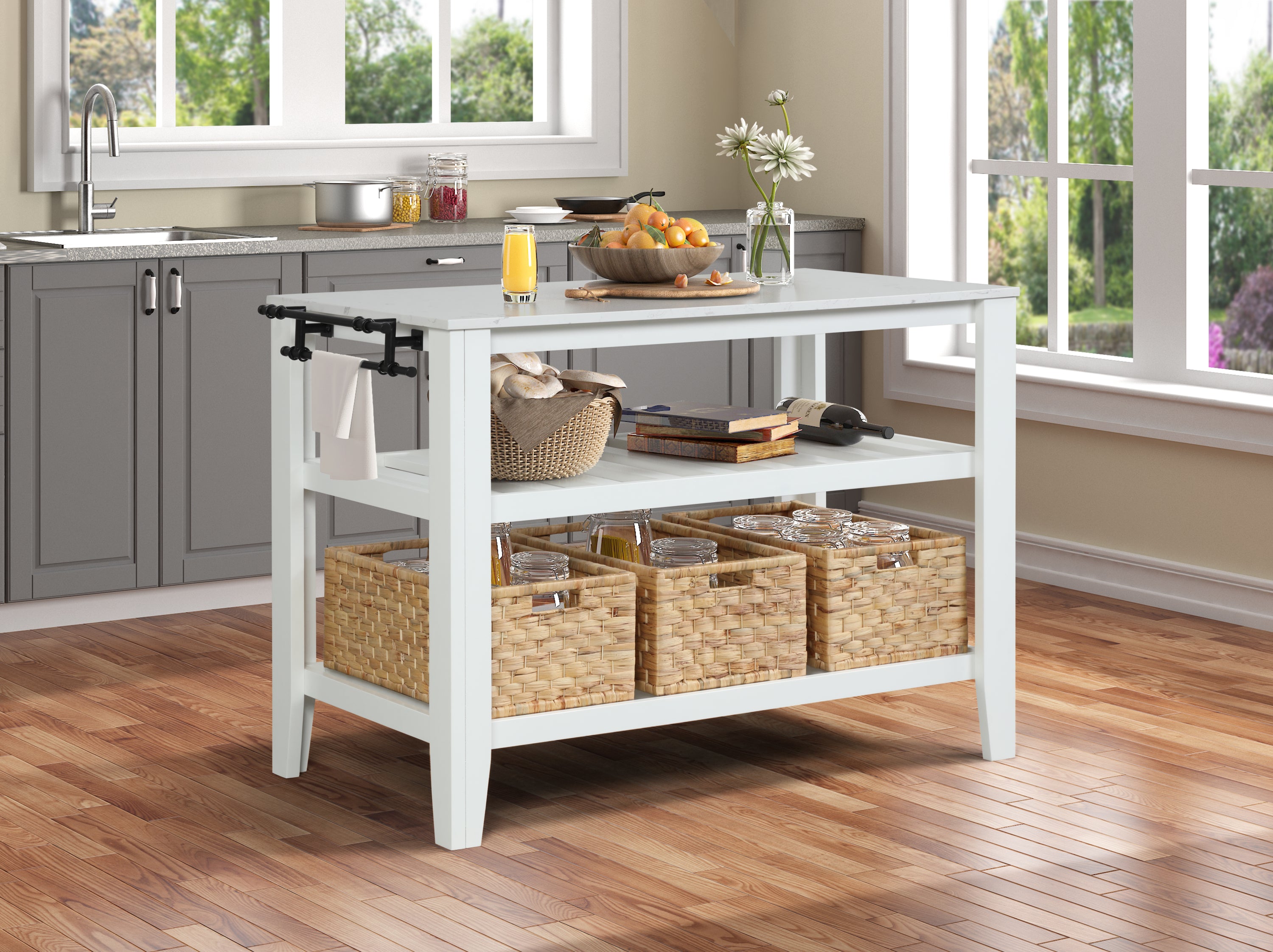 ACME Sezye Kitchen Island  in White Finish AC00395