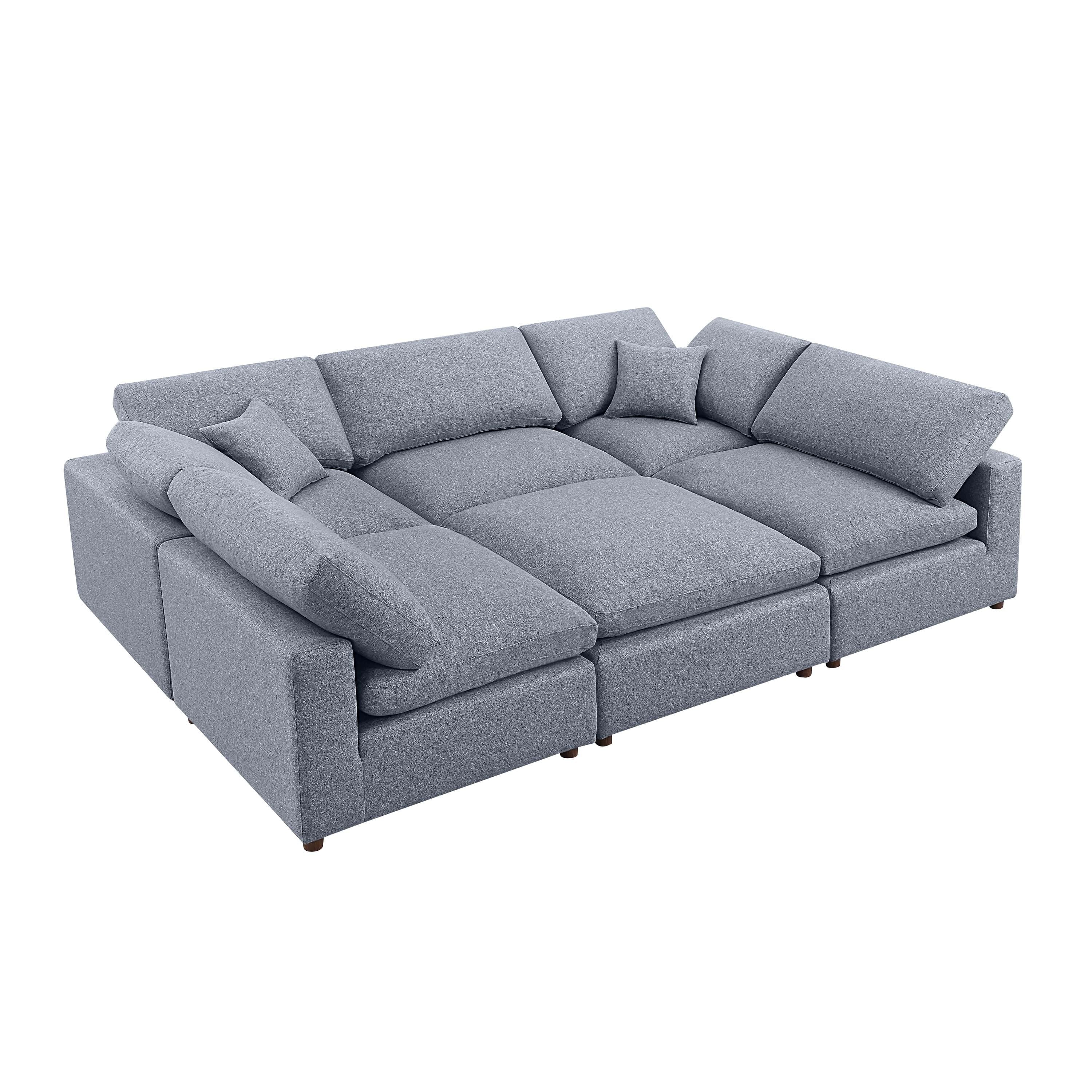 Modern Modular Sectional Sofa Set, Self-customization Design Sofa, Grey