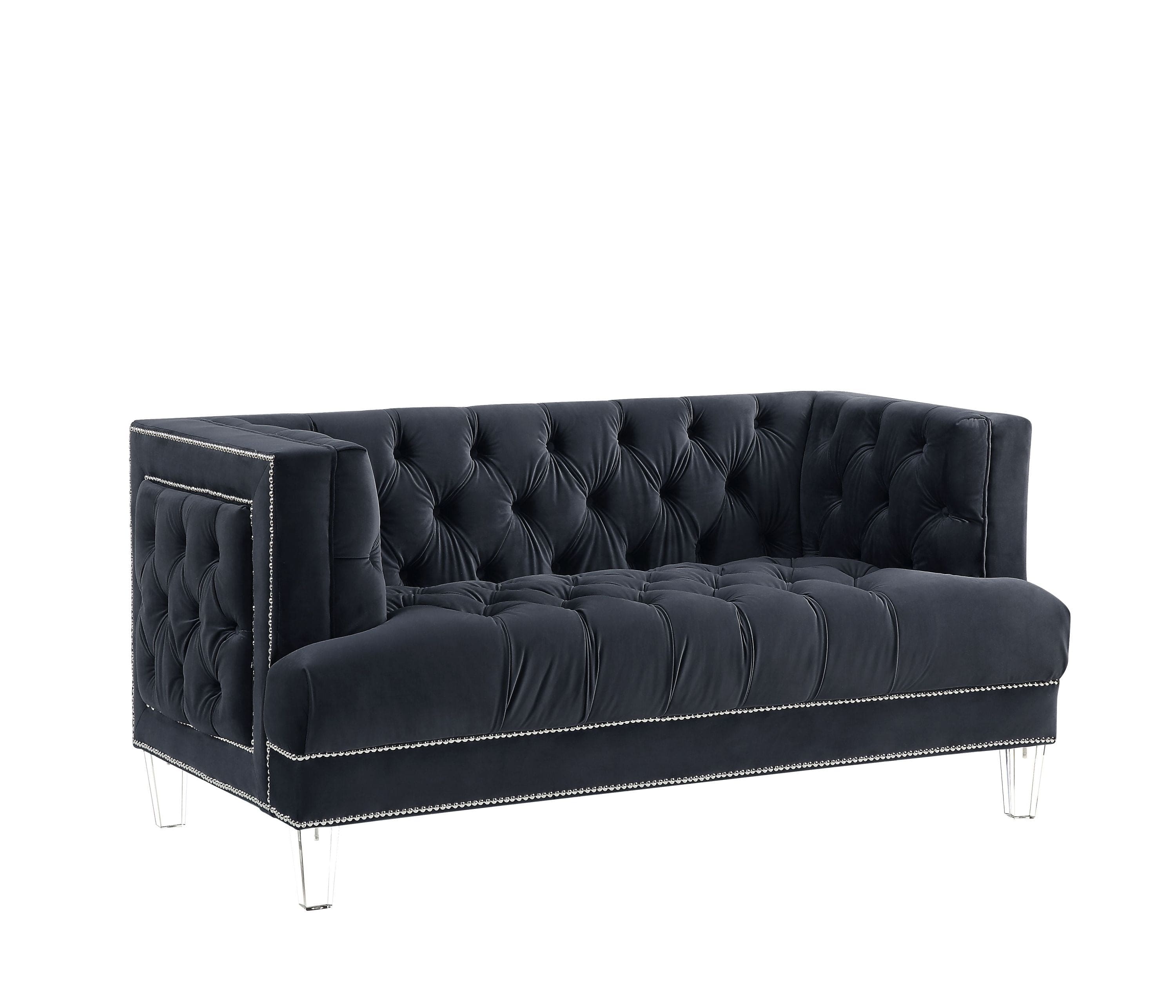 ACME Ansario Loveseat, Charcoal Velvet 56461