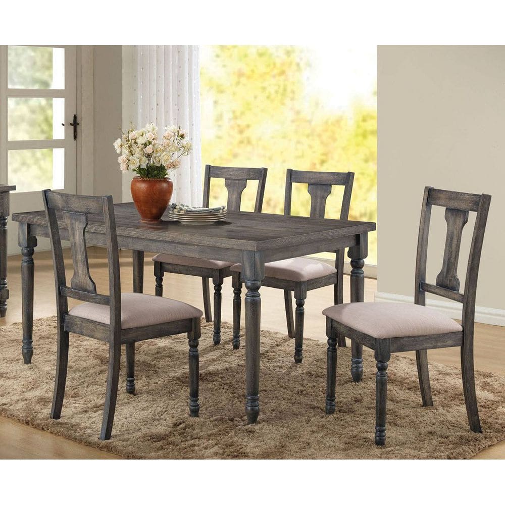 ACME Wallace Dining Table in Weathered Gray 71435