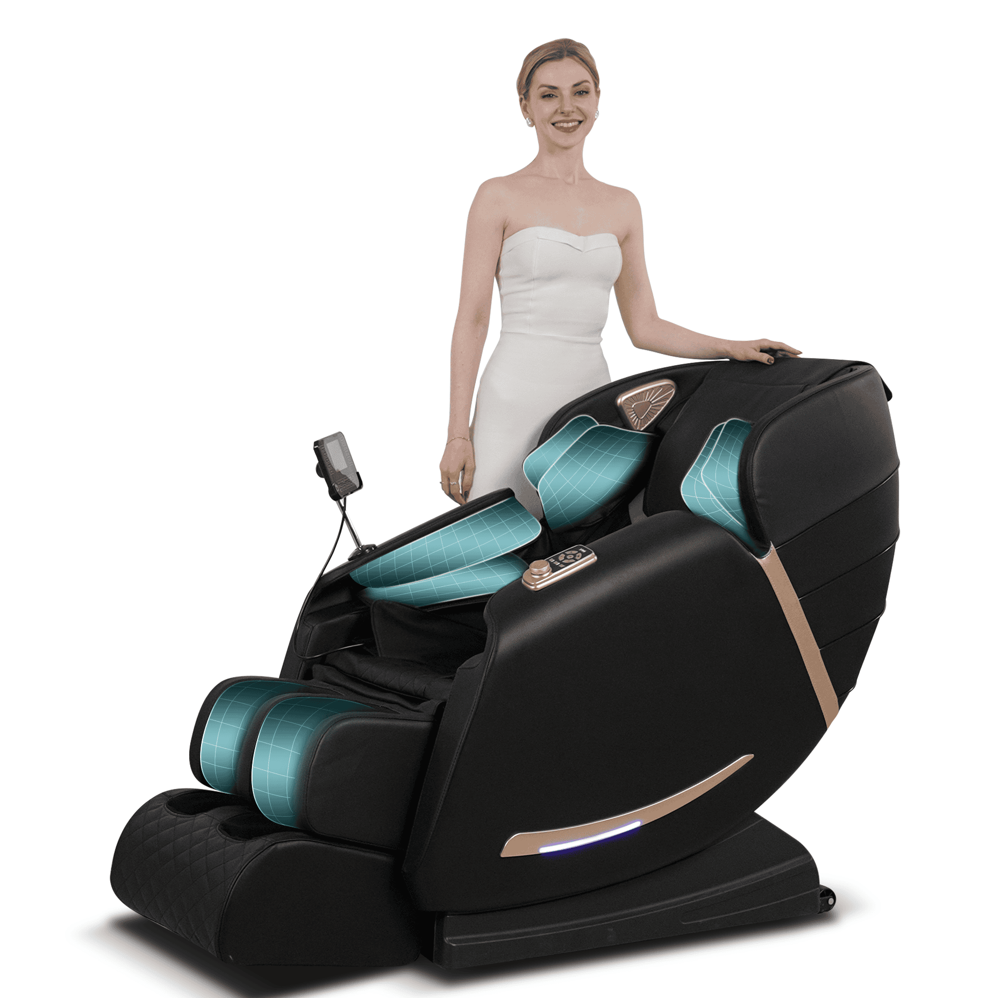 Full Body Massage Chair With Zero Gravity Recliner,with two control panel: Smart large screen & Rotary switch,spot kneading and Heating,Airbag coverage,Suitable for Home Office