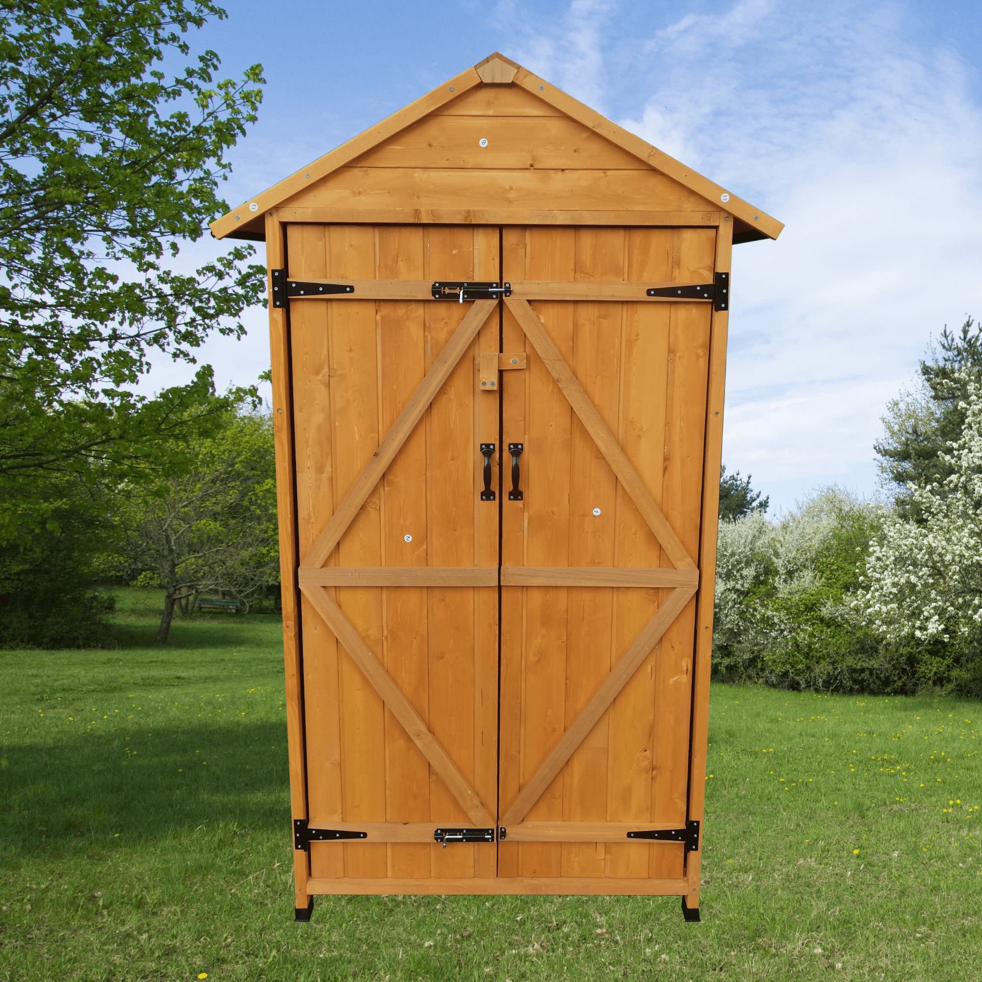 XWT010 WOODENSHED Natural for backyard garden big spire Tool storage