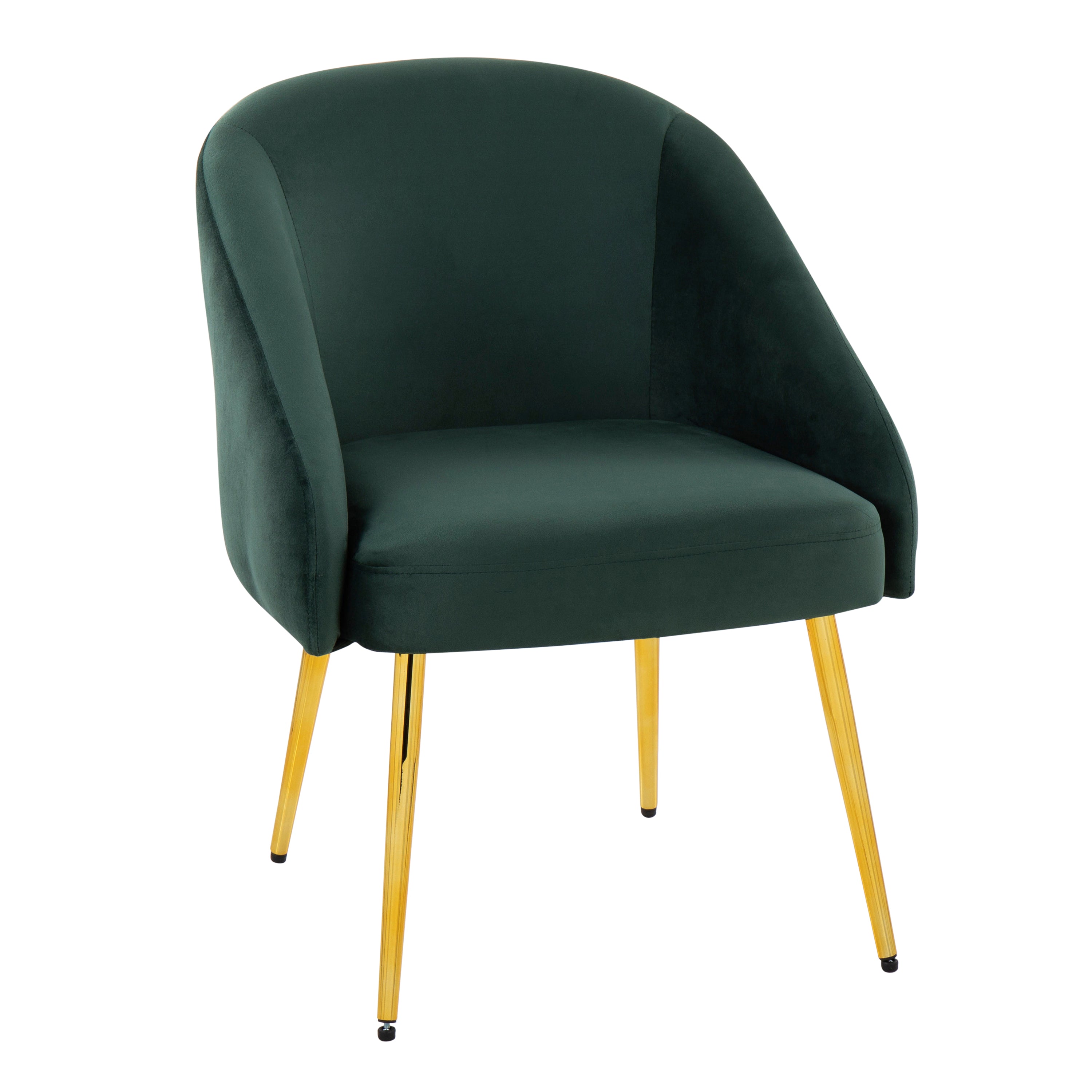 Shiraz Contemporary/Glam Chair in Gold Metal and Green Velvet by LumiSource