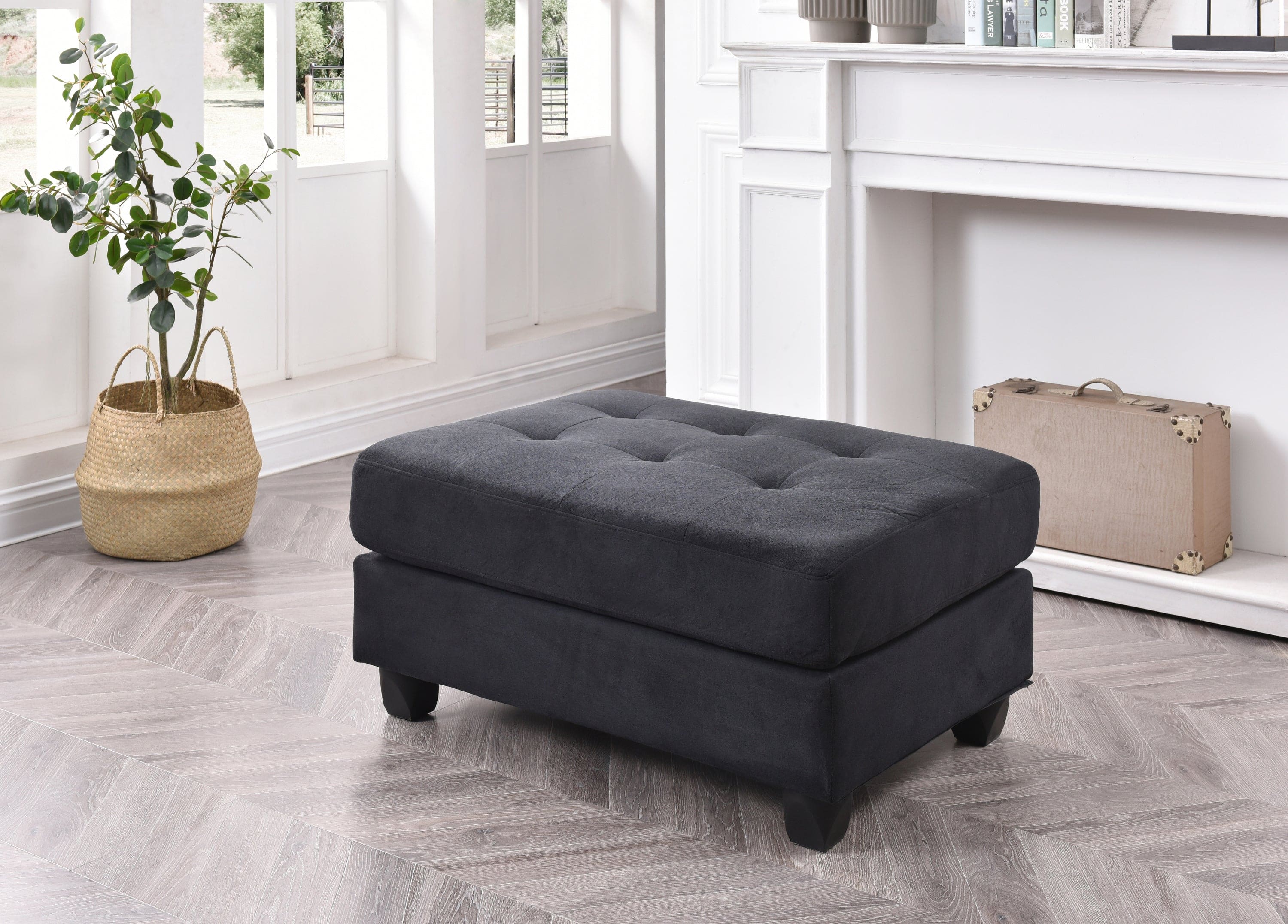 Glory Furniture Malone G635-O Ottoman , BLACK