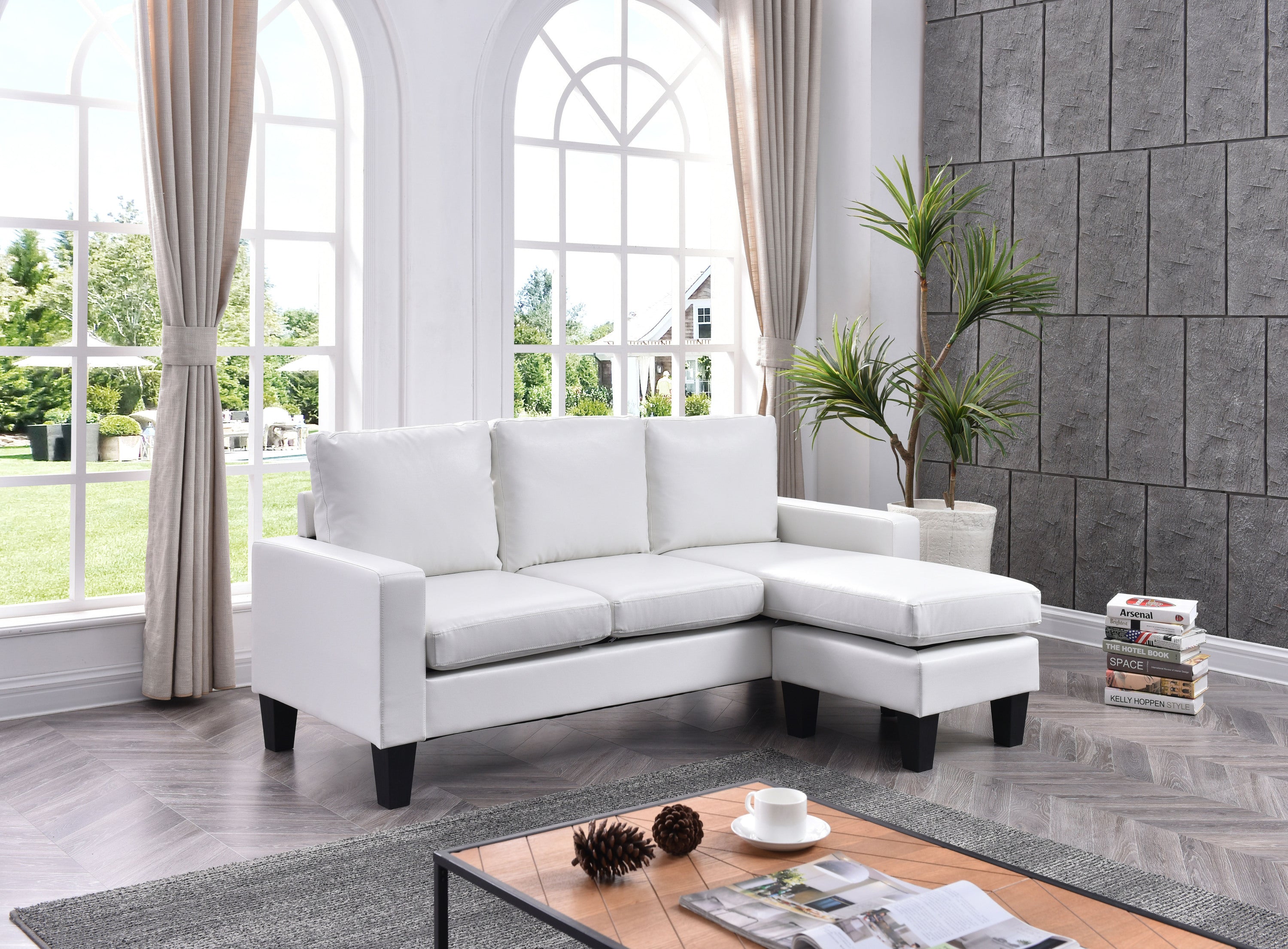 Glory Furniture Jenna G217-SCH Sofa Chaise , WHITE