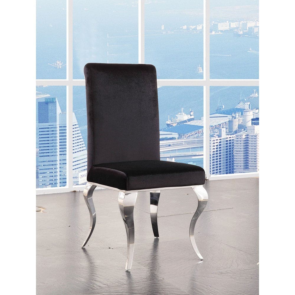 ACME Fabiola Side Chair (Set-2) in Fabric & Stainless Steel 62072