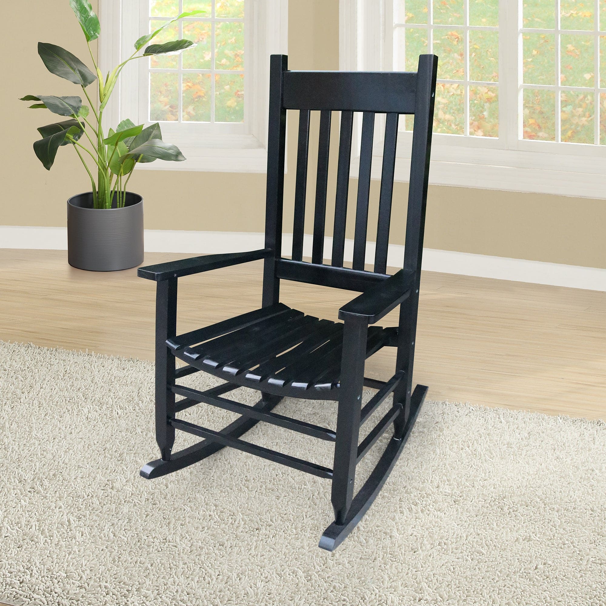 wooden porch rocker chair  Black