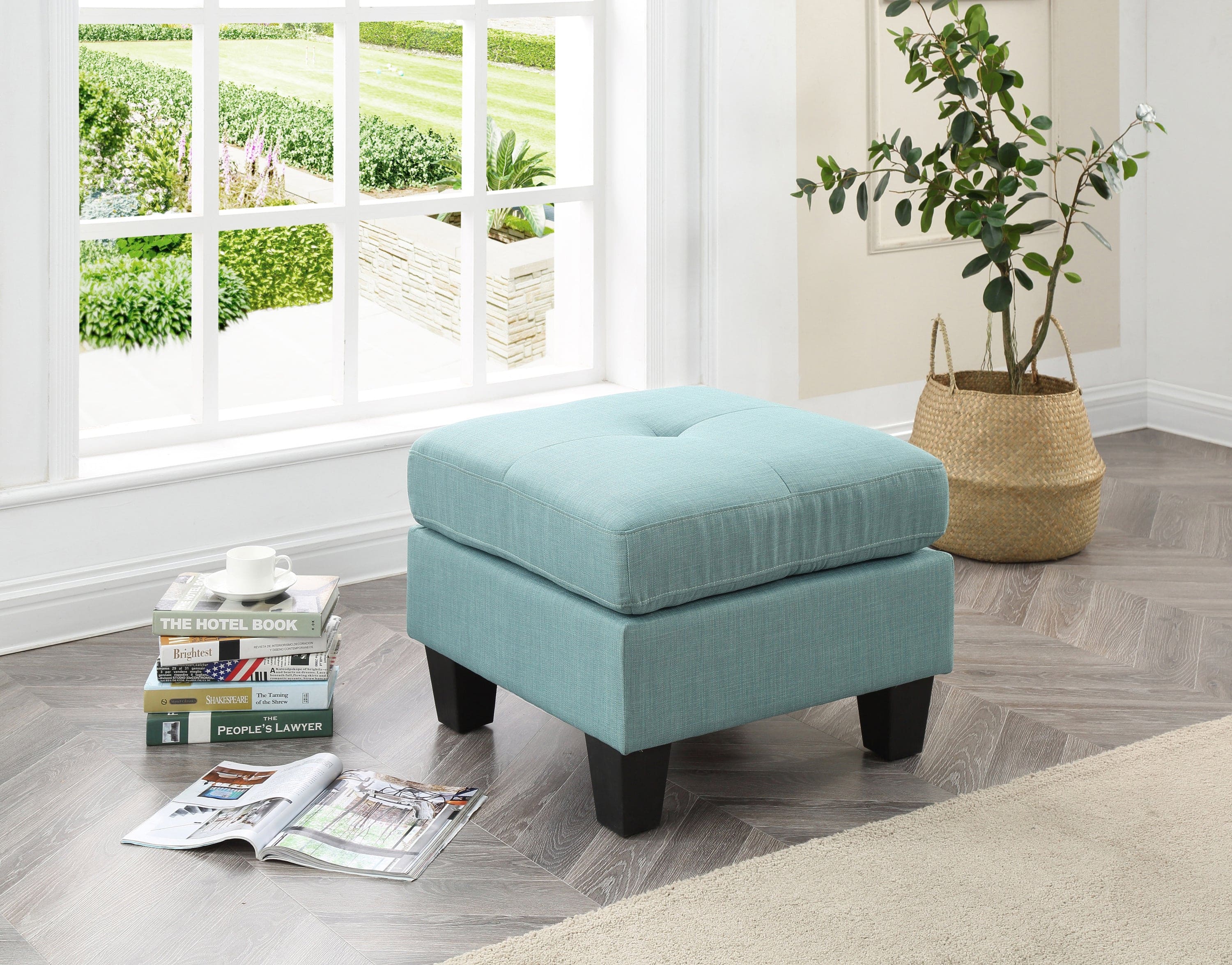 Glory Furniture Newbury G500-O Ottoman , TEAL