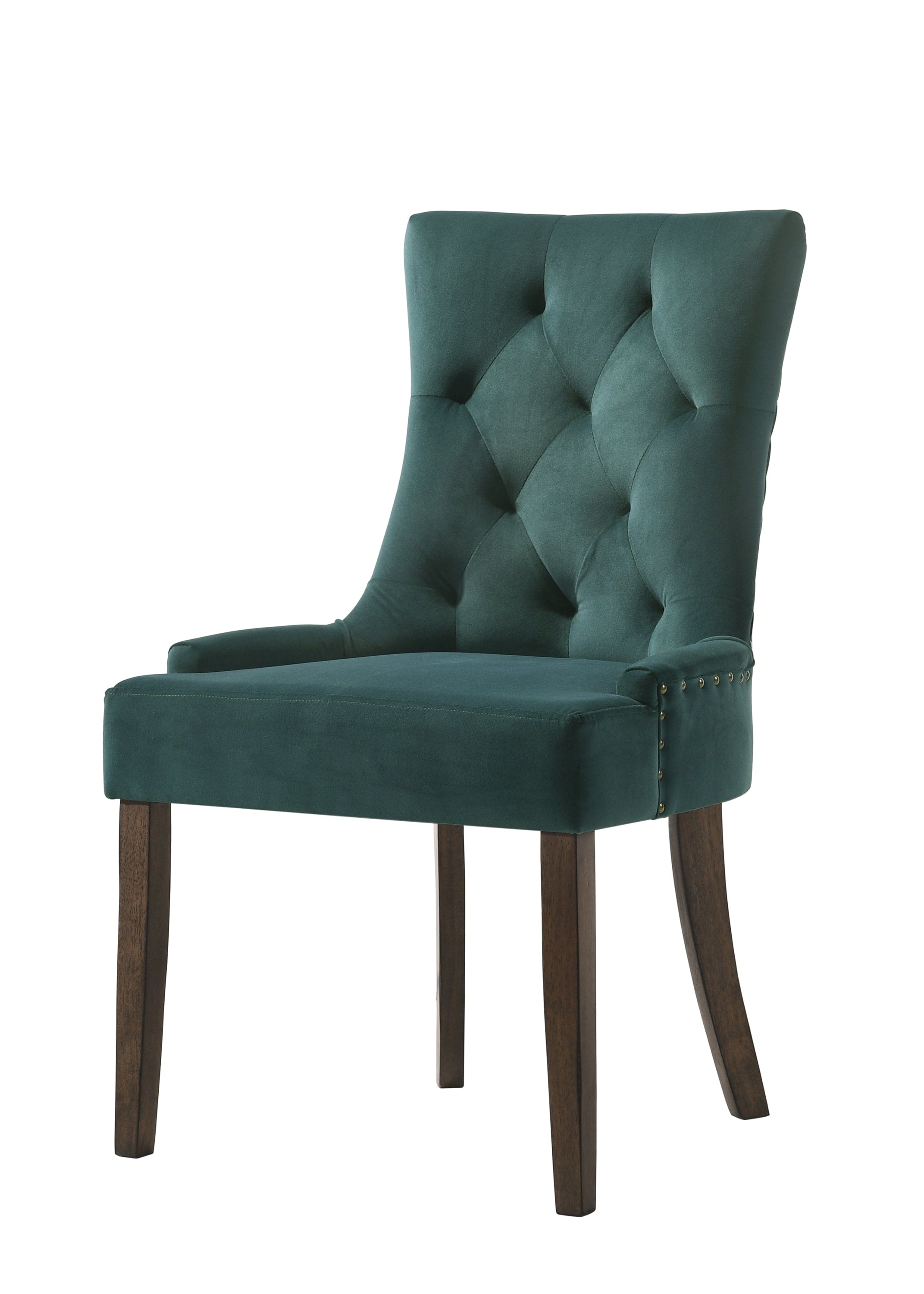 ACME Farren Side Chair, Green Velvet & Espresso Finish 77166