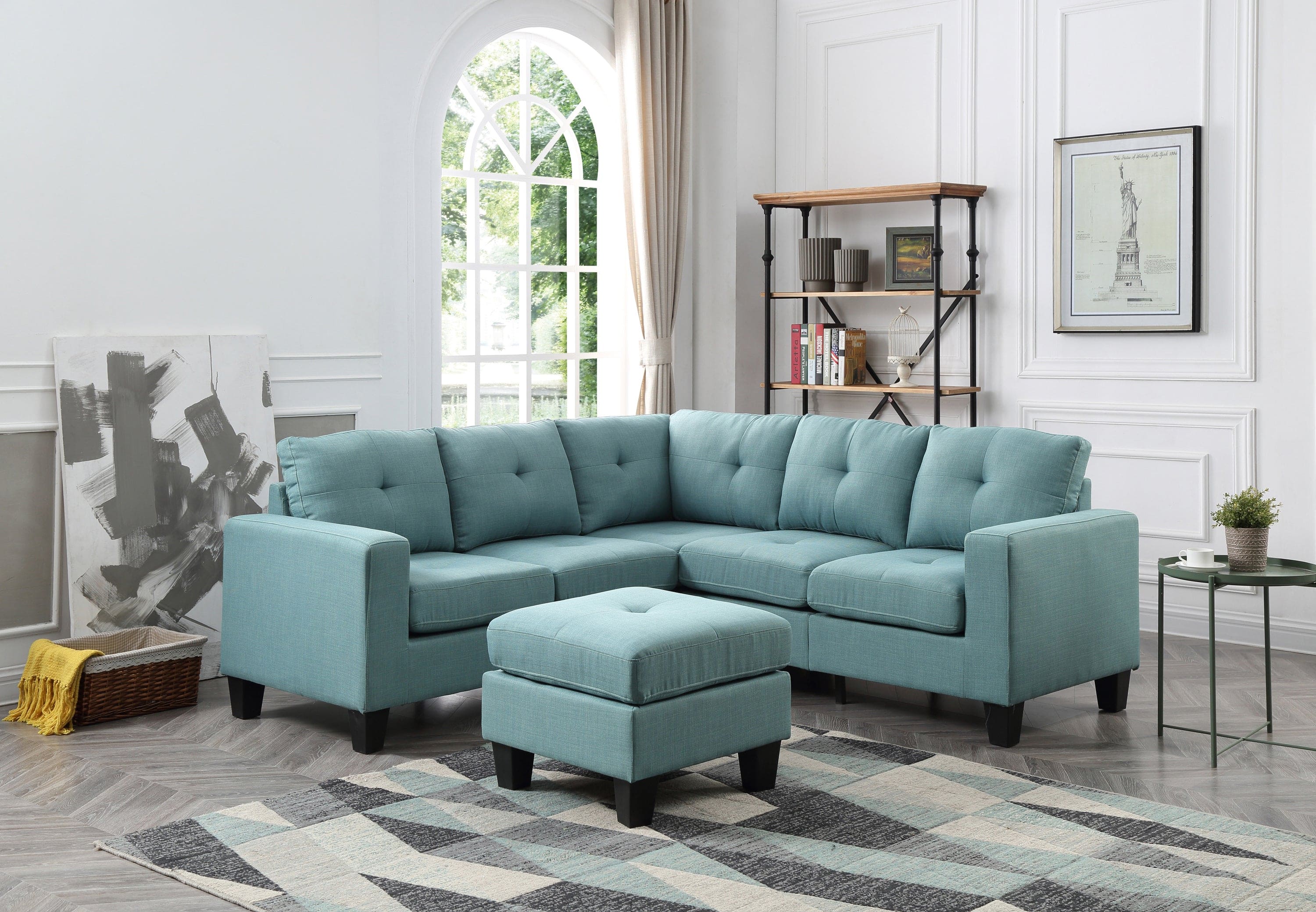 Glory Furniture Newbury G500B-SC Sectional, TEAL