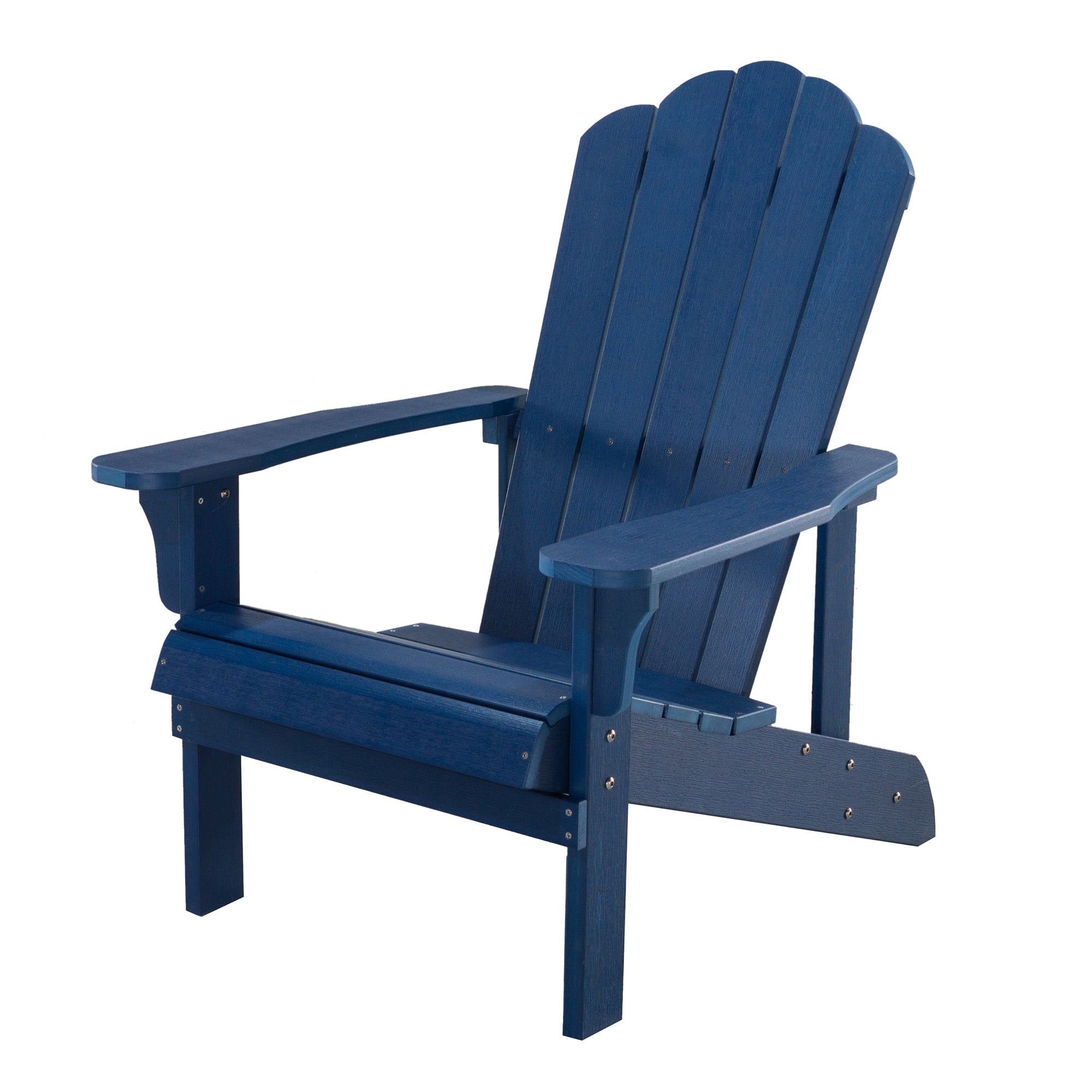 Key West Outdoor Plastic Wood Adirondack Chair, Patio Chair for Deck, Backyards, Lawns, Poolside, and Beaches, Weather Resistant, Blue