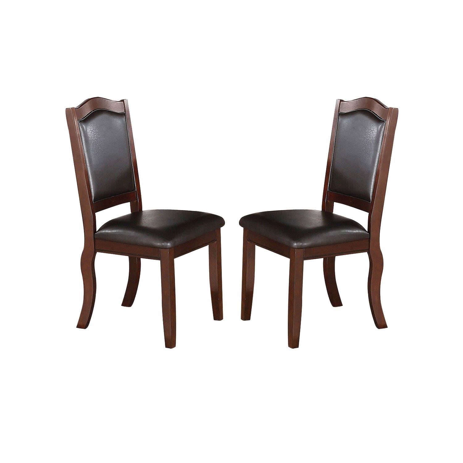 Faux Leather Upholstered Dining Chairs, Brown(Set of 2)