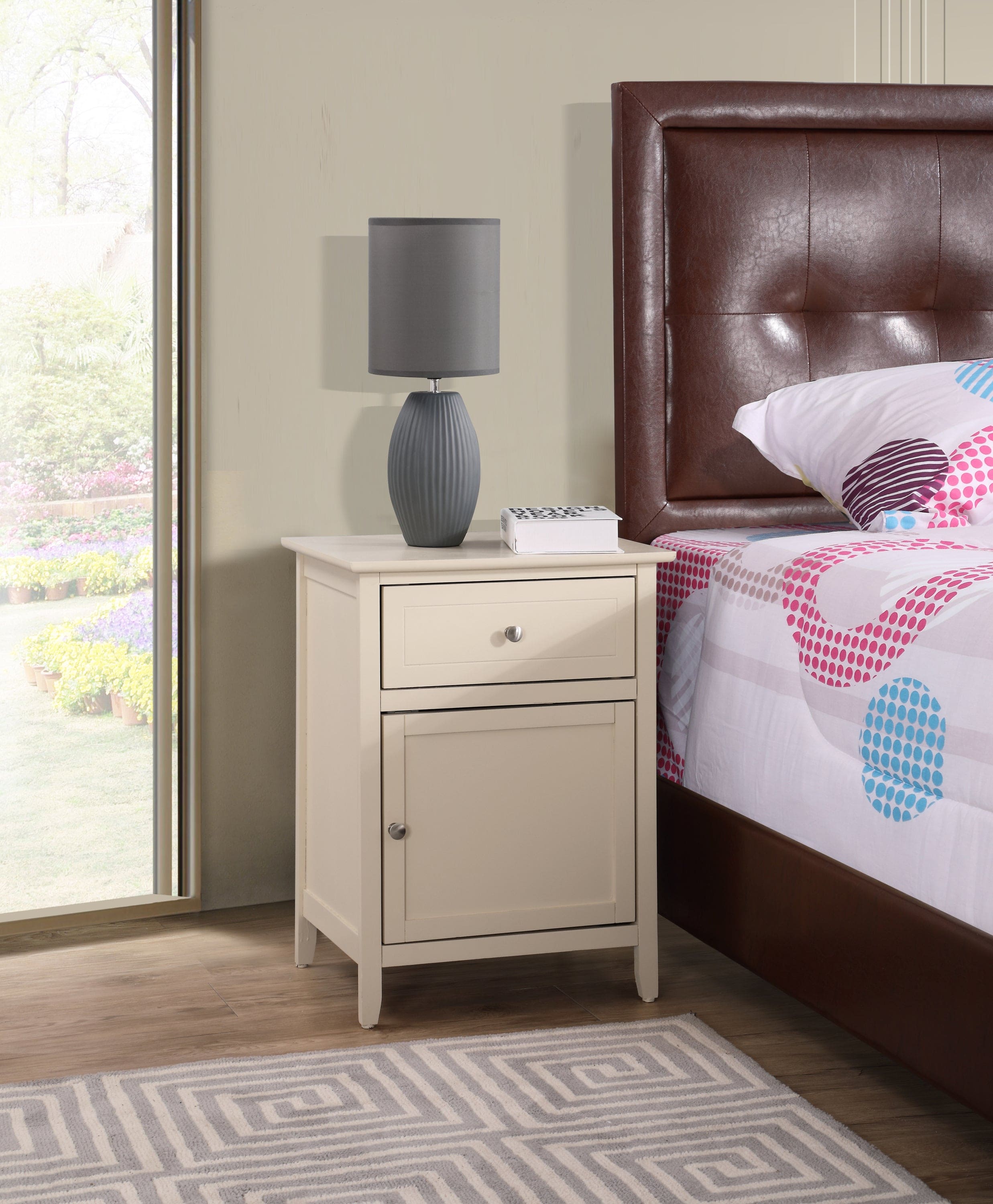 Glory Furniture Izzy G1415-N-75 1 Drawer /1 Door Nightstand , Beige