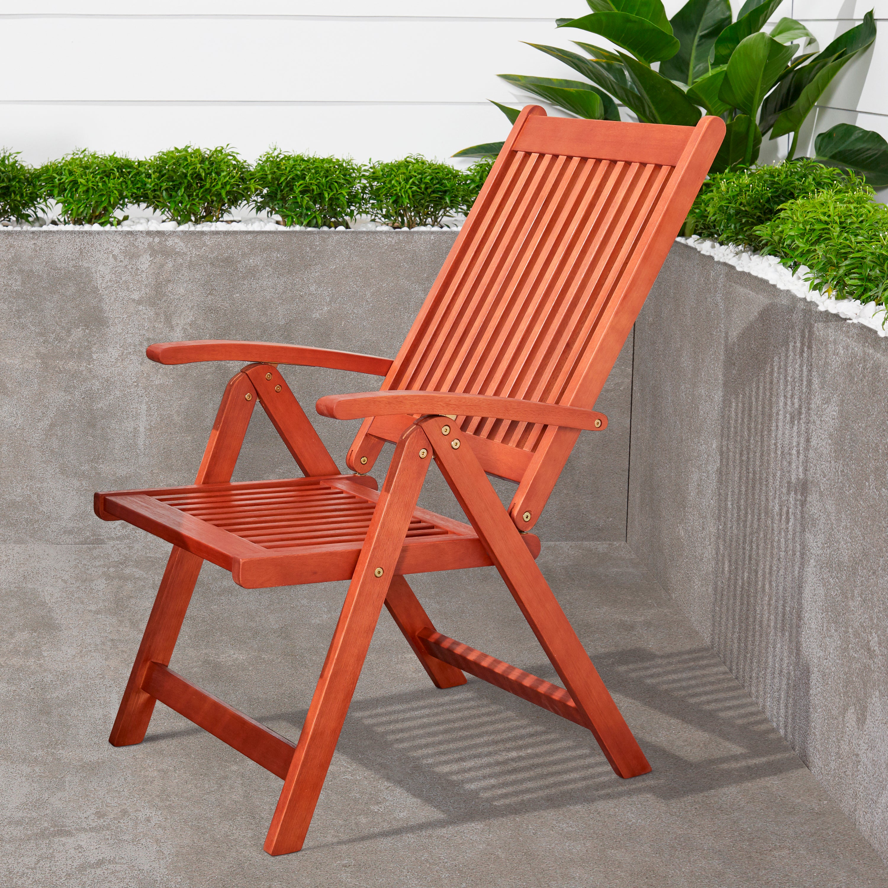 Kiersten Reddish Brown Patio Reclining Armchairs