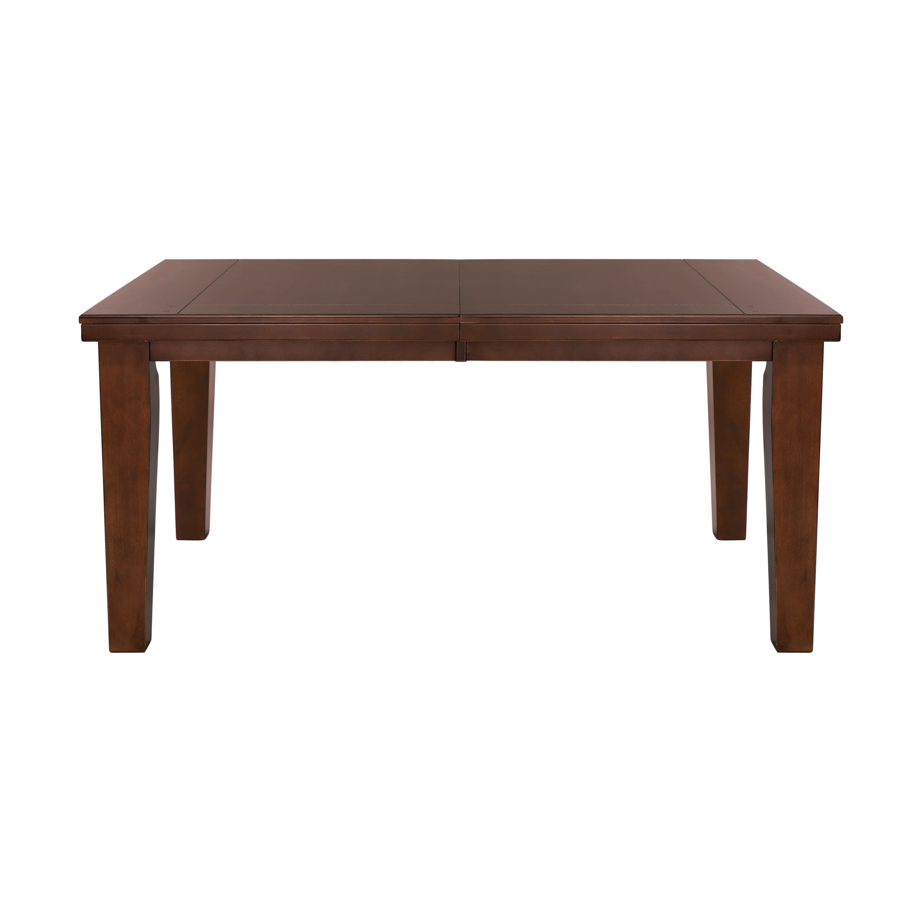 Dark Oak Finish Rectangular 1pc Dining Table with Self-Storing Extension Leaf Wooden Simple Dining Furniture