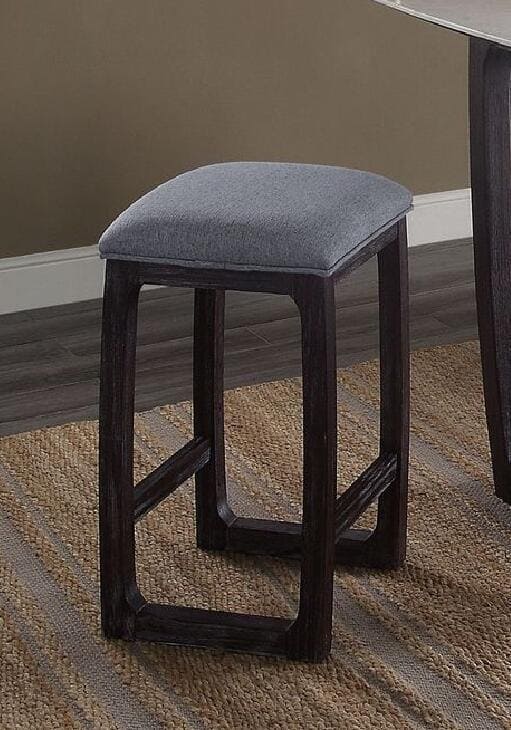 ACME Razo Counter Height Stool (1Pc), Fabric & Weathered Espresso 72937