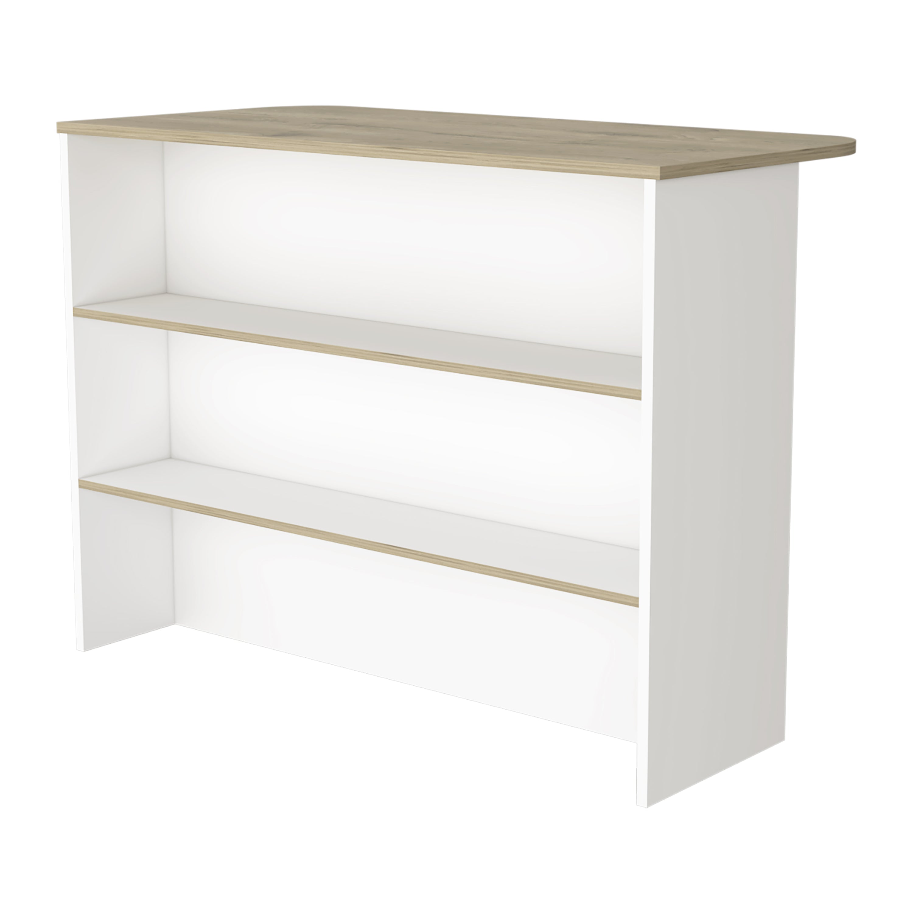 Capwell 3-Tier Shelf Kitchen Island White and Light Pine