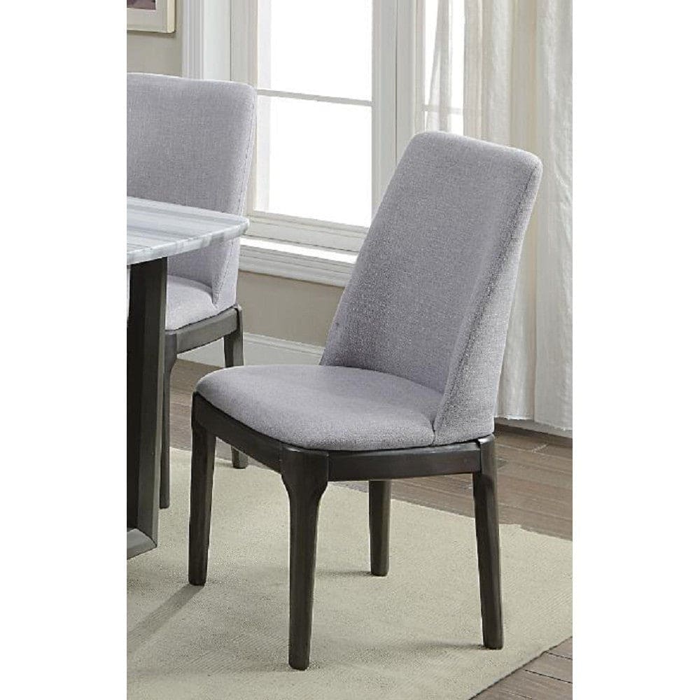 ACME Madan Side Chair (Set-2) in Light Gray Linen & Gray Oak 73172