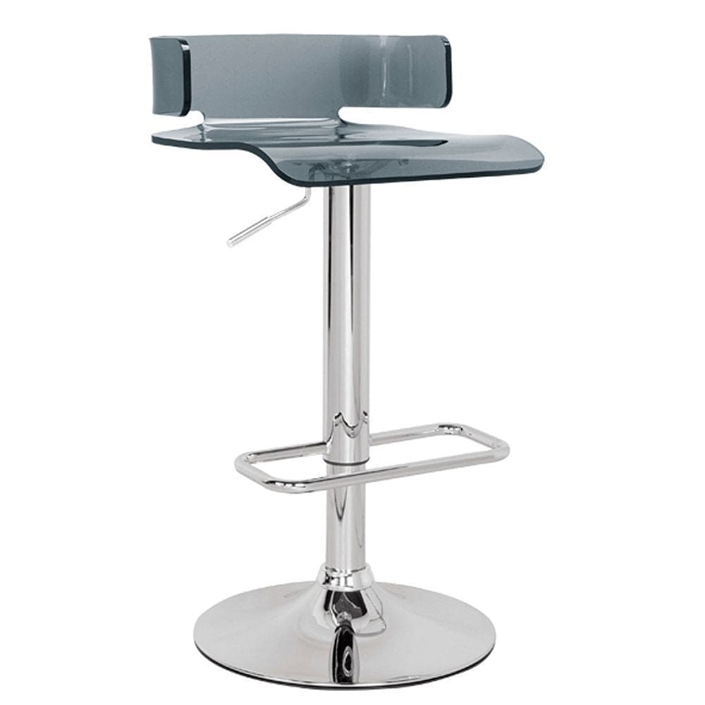 ACME Rania Adjustable Stool (1Pc) in Gray & Chrome 96261