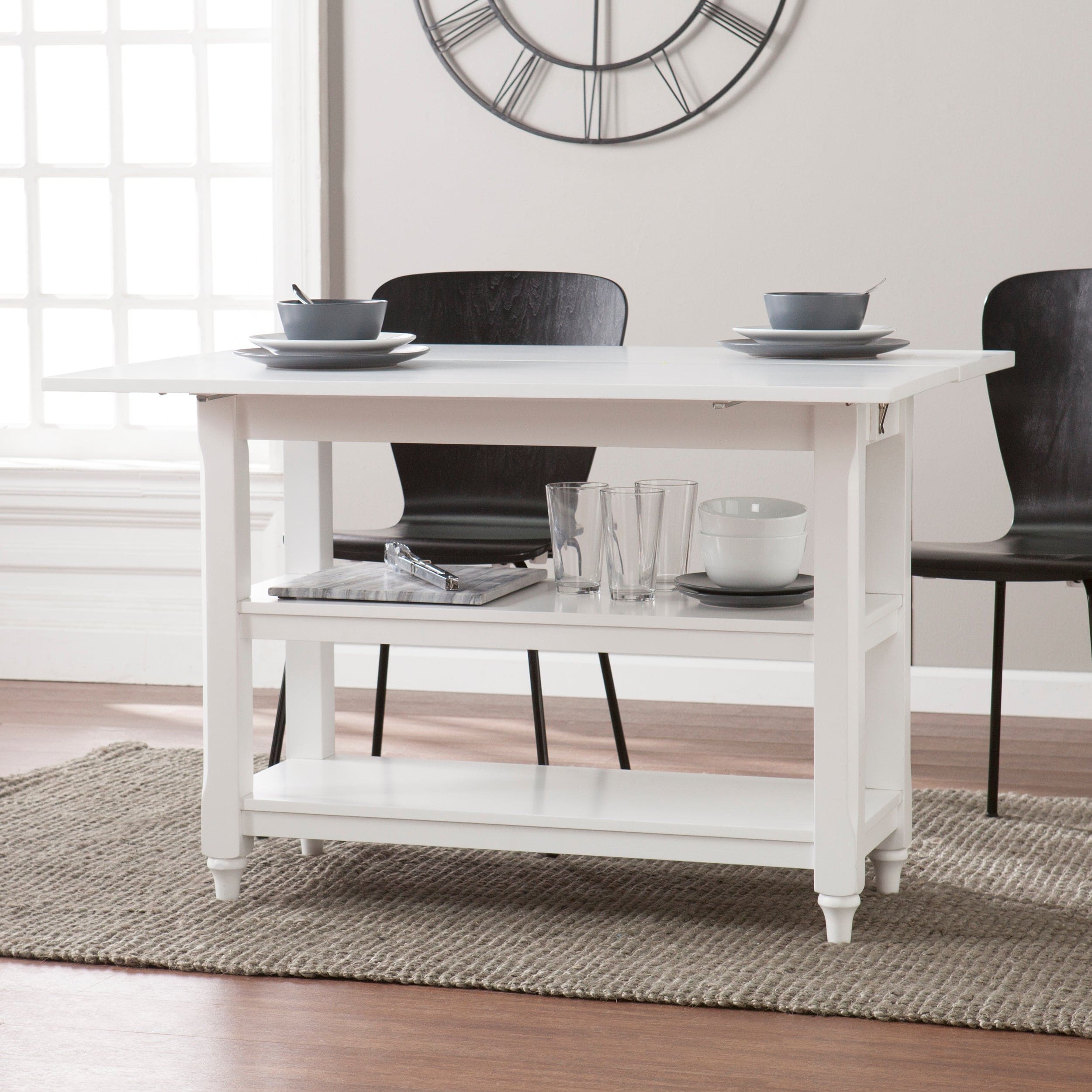 Alverton Convertible Console to Dining Table - White