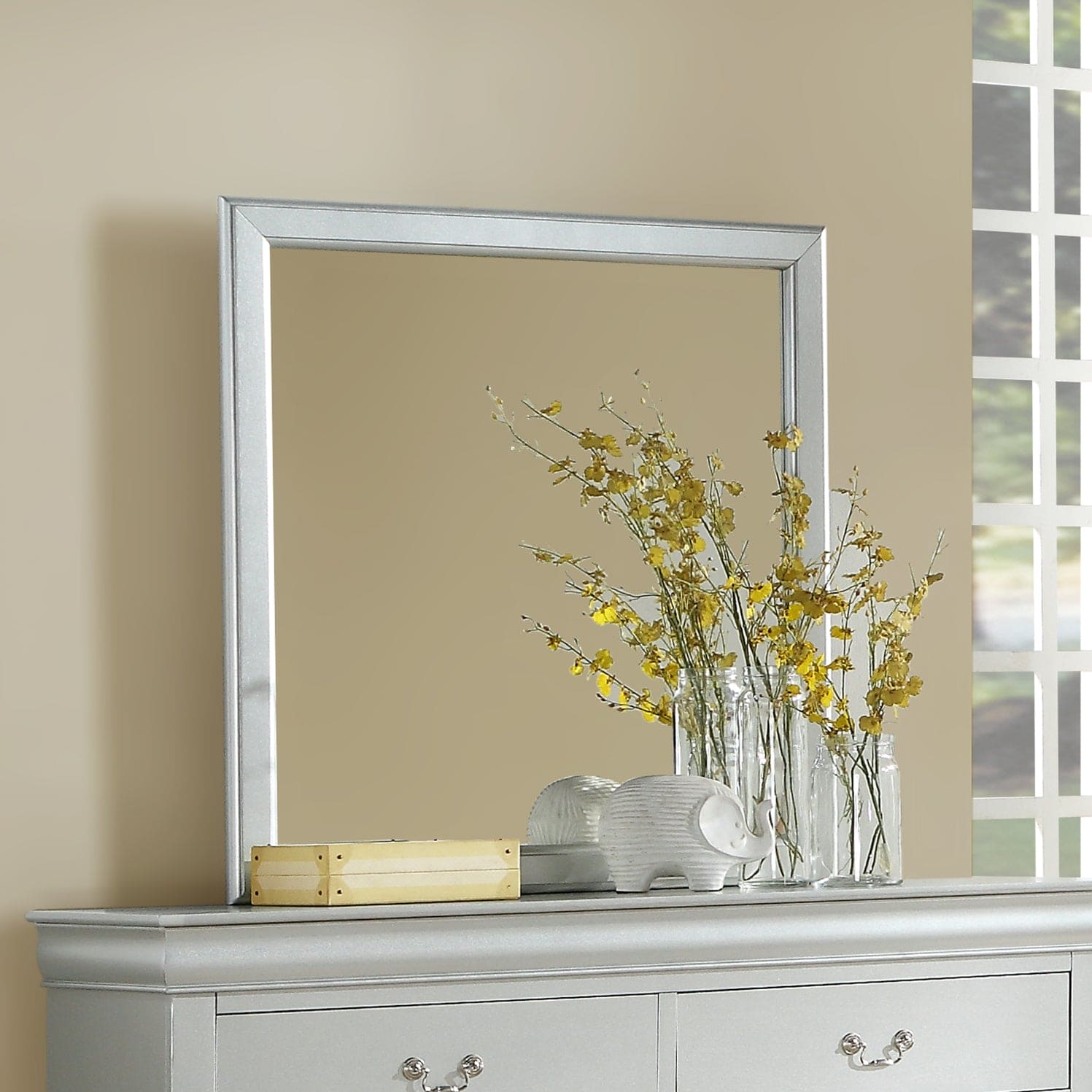 ACME Louis Philippe Mirror in Platinum 26734