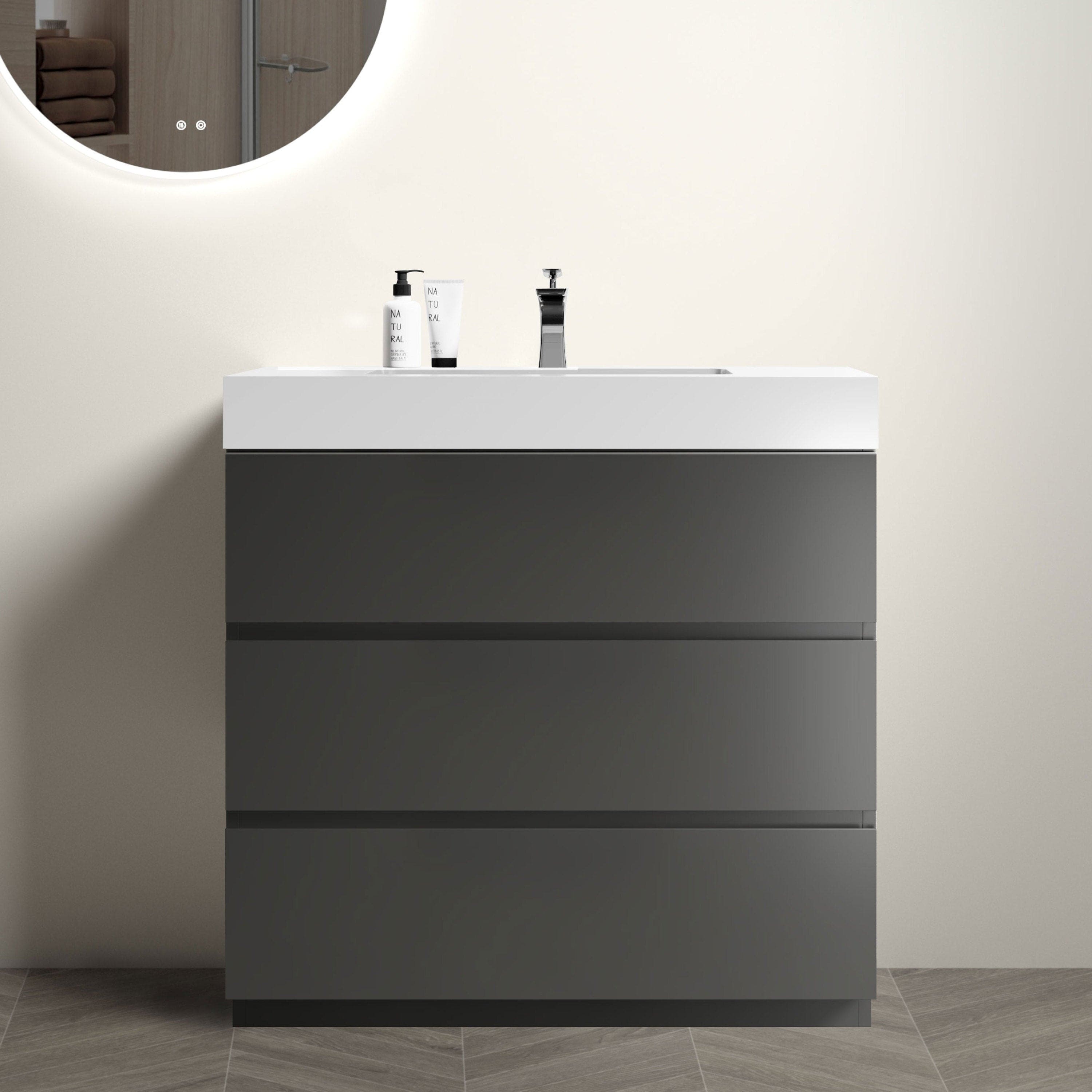 Alice 36" Gray Bathroom Vanity with Sink