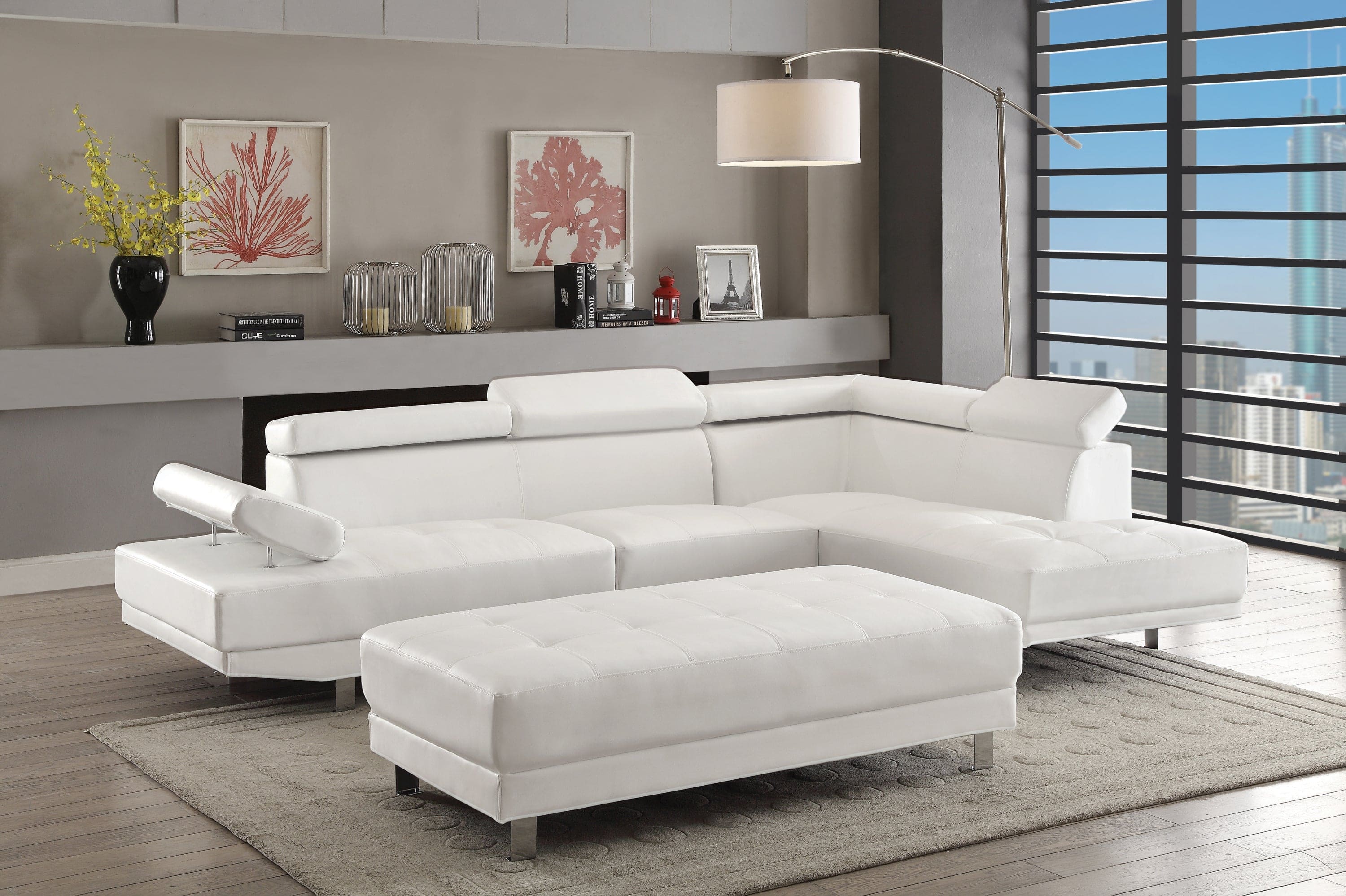 Glory Furniture Riveredge G449-SC Sectional  ( 2 Boxes) , WHITE