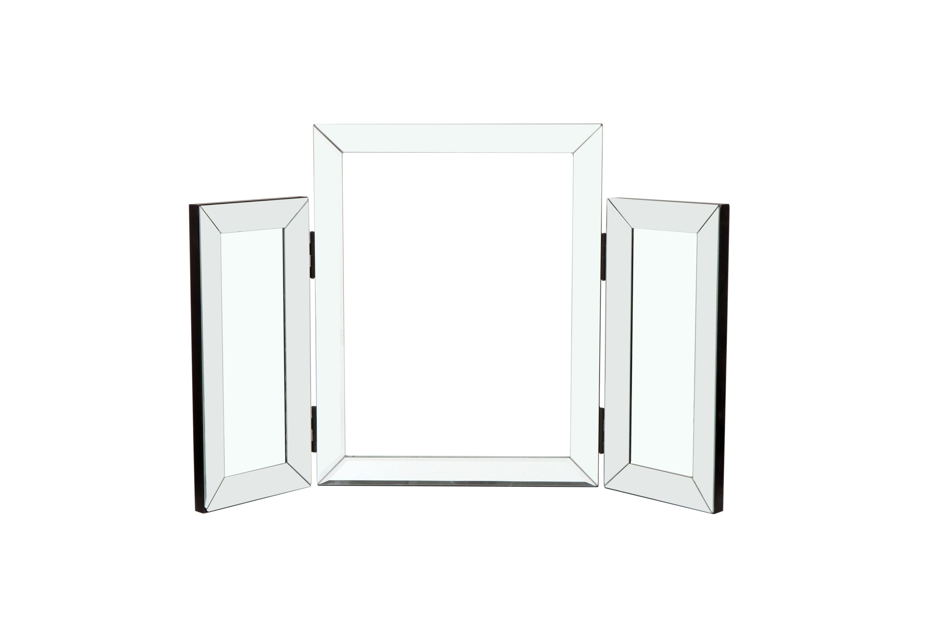 W 31 inch  X H 20  inch  Mountain shaped Folding vanity mirror Widely used in homes and offices,