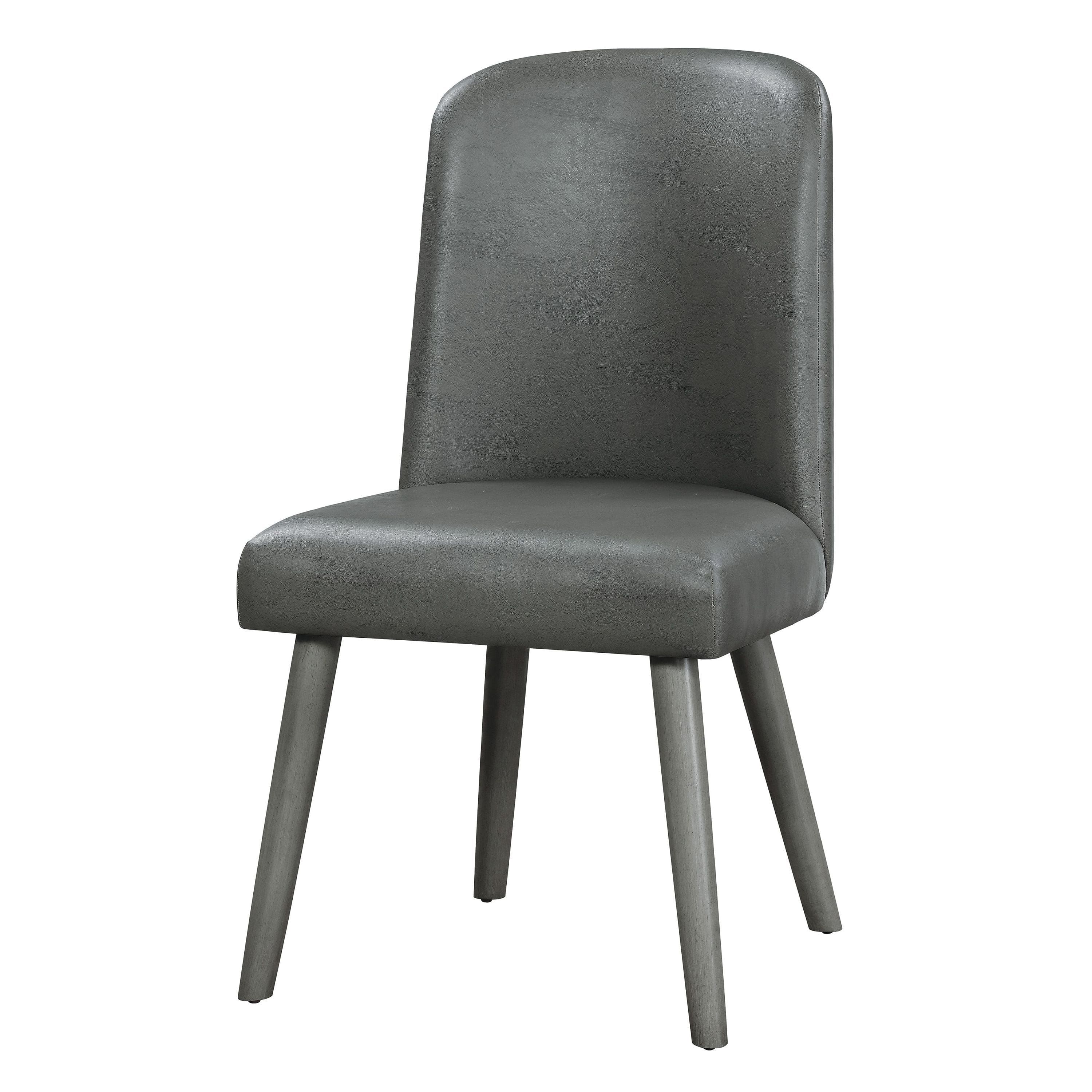 ACME Waylon Side Chair (Set-2), Gray PU & Gray Oak (2Pc/1Ctn) 72202